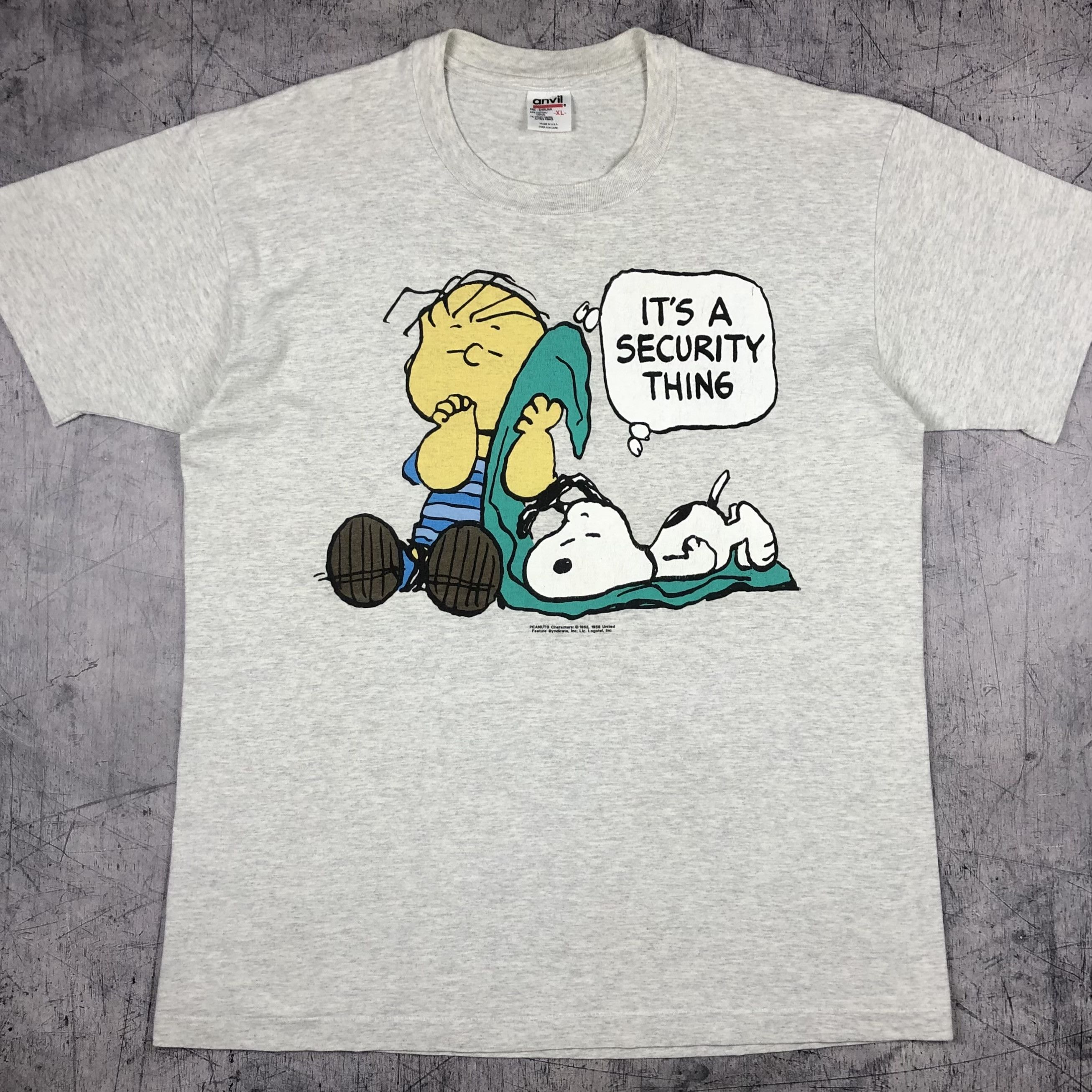 Peanuts 90s Peanuts Snoopy USA Security Thing Single Stitch Tee Size US XL / EU 56 / 4 - 1 Thumbnail