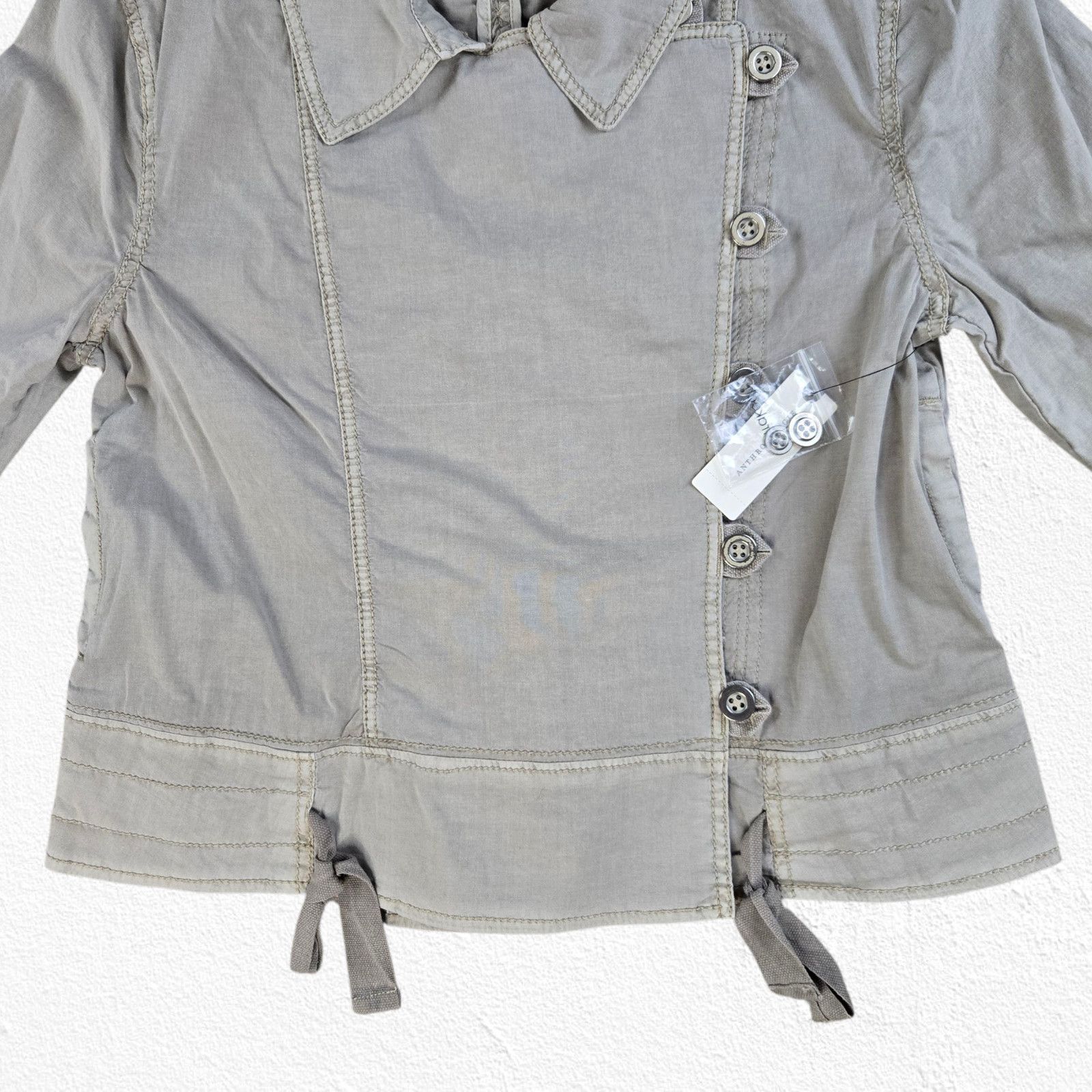 Anthropologie Marrakech Asymmetrical Utility Jacket Pearl Gray Size L Size L / US 10 / IT 46 - 5 Thumbnail