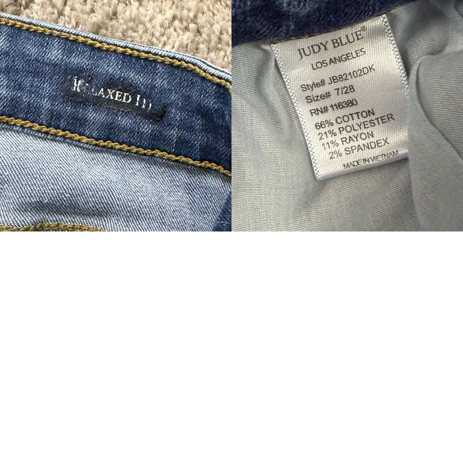 Denime Judy Blue Jeans Womens 28 Relaxed Mid Rise Distressed Stretch Denim Straight Jeans Blue 26x26 Mens? Womens? Size 26" / US 2 / IT 38 - 9 Thumbnail