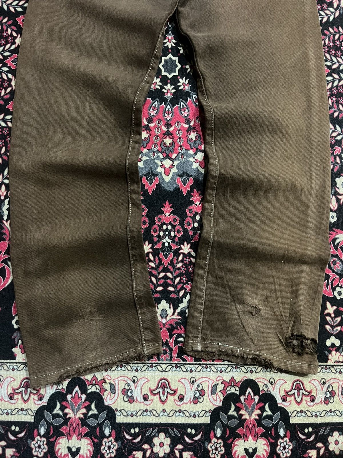 Levi's ⚡️Vintage⚡️Y2K Levis 501 Buttonfly Brown Wash Distressed Jeans Size US 30 / EU 46 - 13 Thumbnail