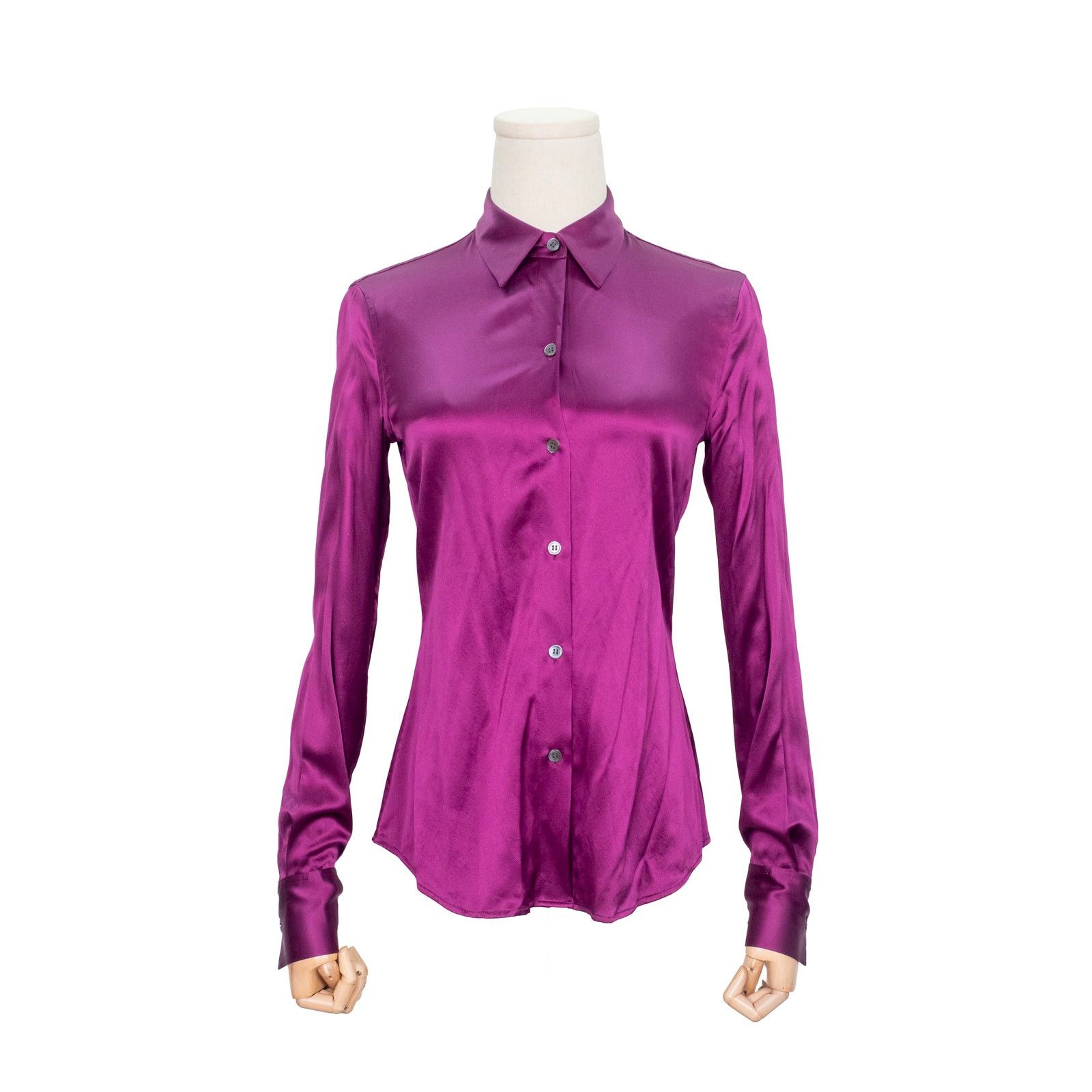 Theory FUCHSIA SATIN LOOK LONG SLEEVES SHIRT Size M / US 6-8 / IT 42-44 - 1 Thumbnail