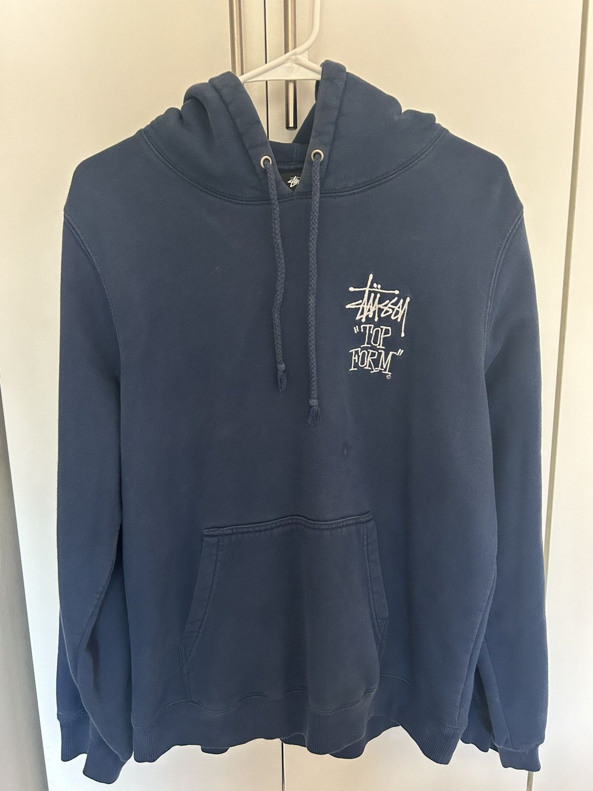 Streetwear Stussy Stussy Top Form Navy Hoodie Grailed