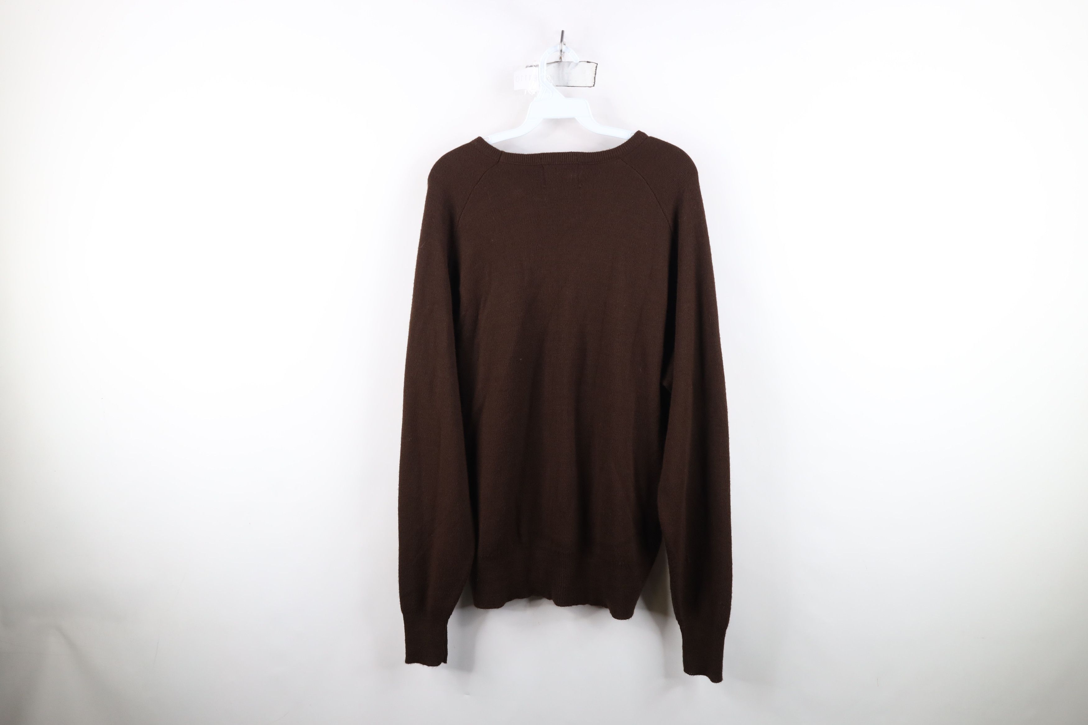 Vintage Vintage 70s Streetwear V-Neck Sweater Brown USA Acrylic Size US XL / EU 56 / 4 - 9 Thumbnail
