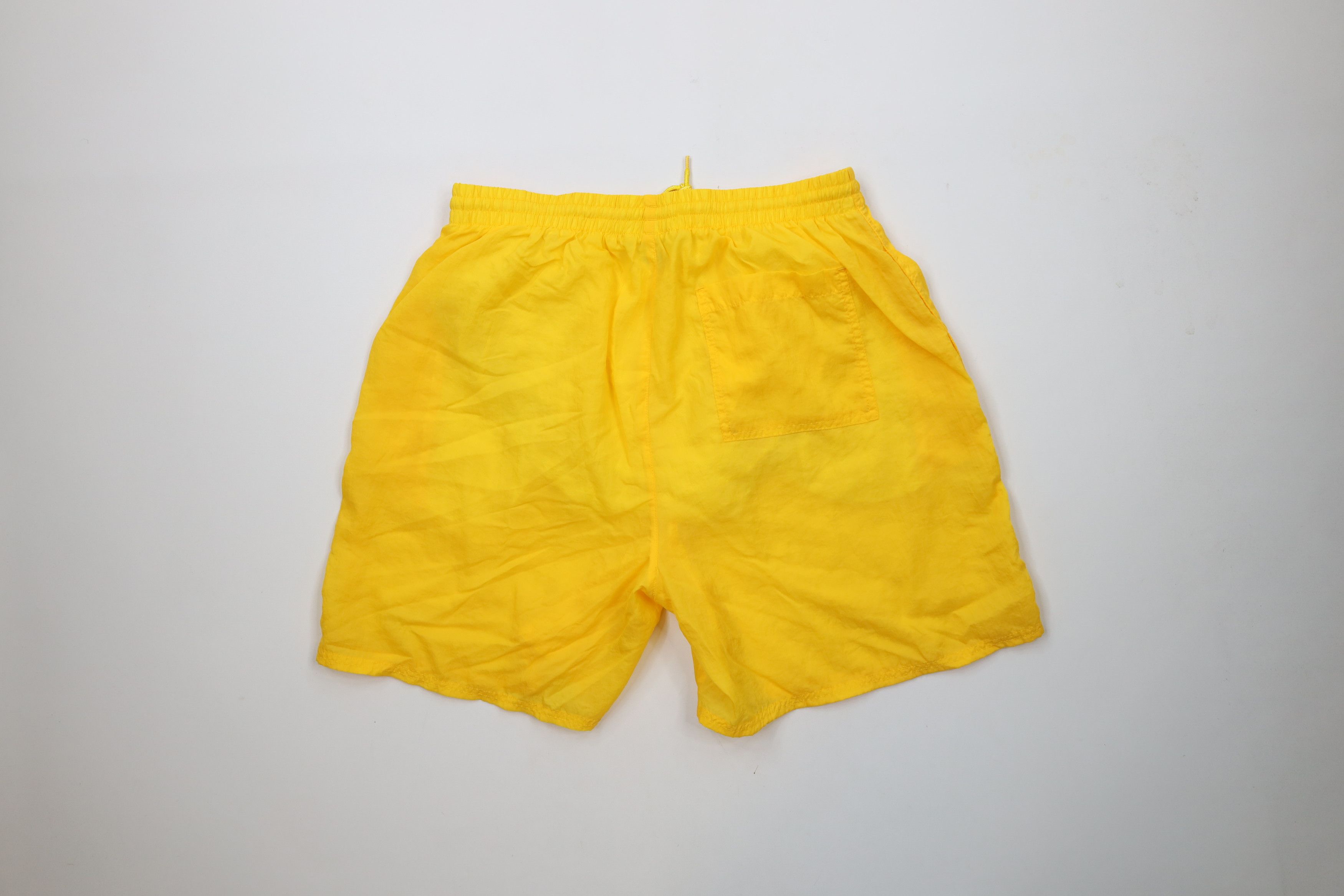Reebok × Vintage Vintage 90s Reebok Lined Above Knee Shorts Yellow Nylon Size US 36 / EU 52 - 9 Thumbnail