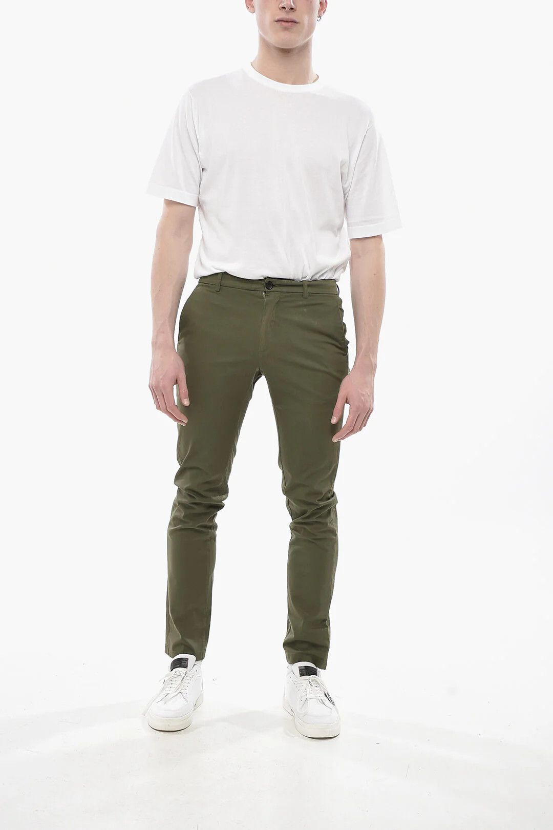 DEPARTMENT5 og1mm0326 Stretch Cotton Chino Pant in Military Green Size US 31 - 4 Thumbnail