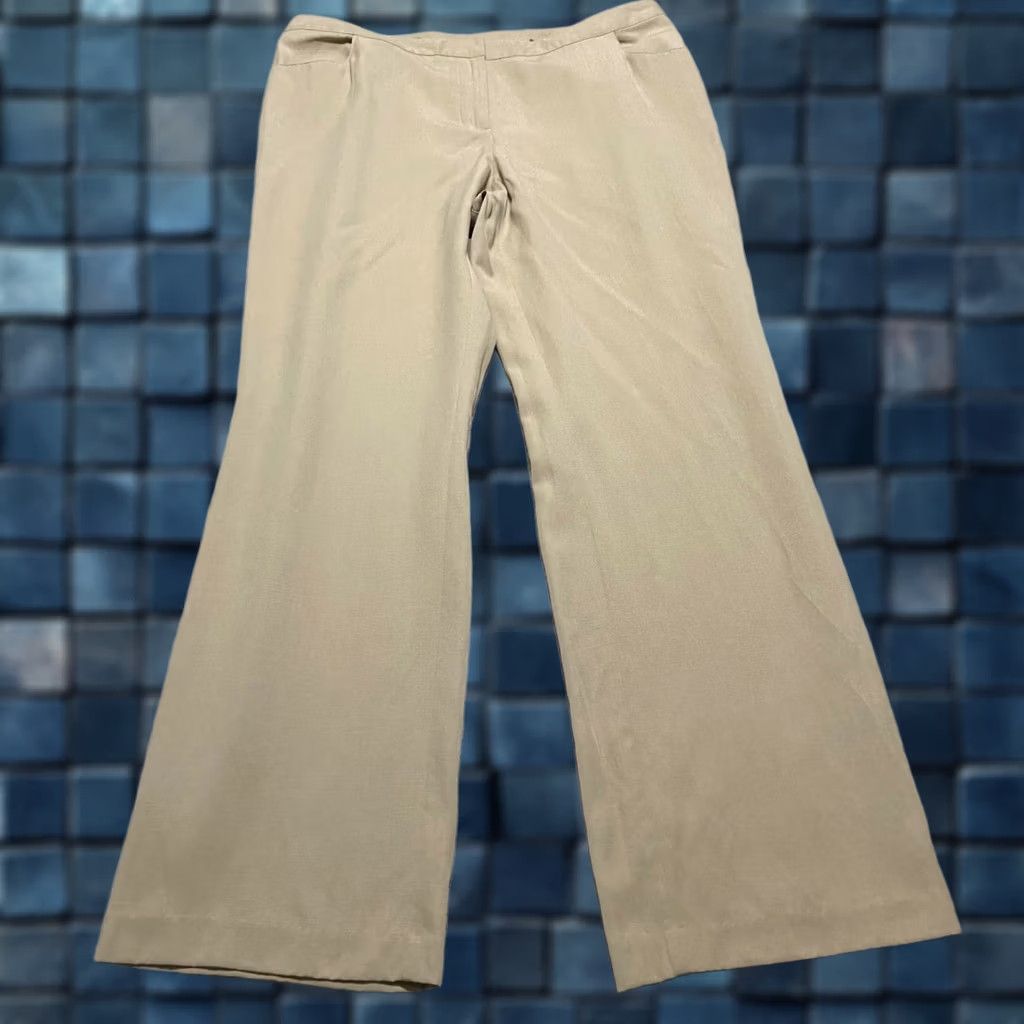 J. Jill J. Jill Womens Pants Beige High Rise Bootcut 14 Regular Inseam 31 Linen Lyocell Denim Chino Style Vintage No Size 24" / US 00 / IT 34 - 1 Thumbnail