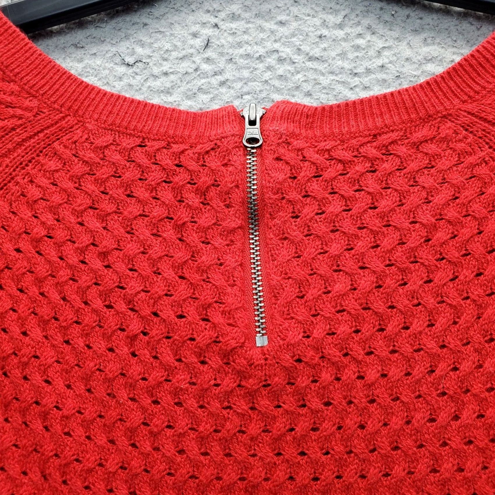 American Eagle Outfitters American Eagle Outfitters Sweater Womens M Red Open-Knit Round Neck Pullover Casual Size M / US 6-8 / IT 42-44 - 7 Thumbnail