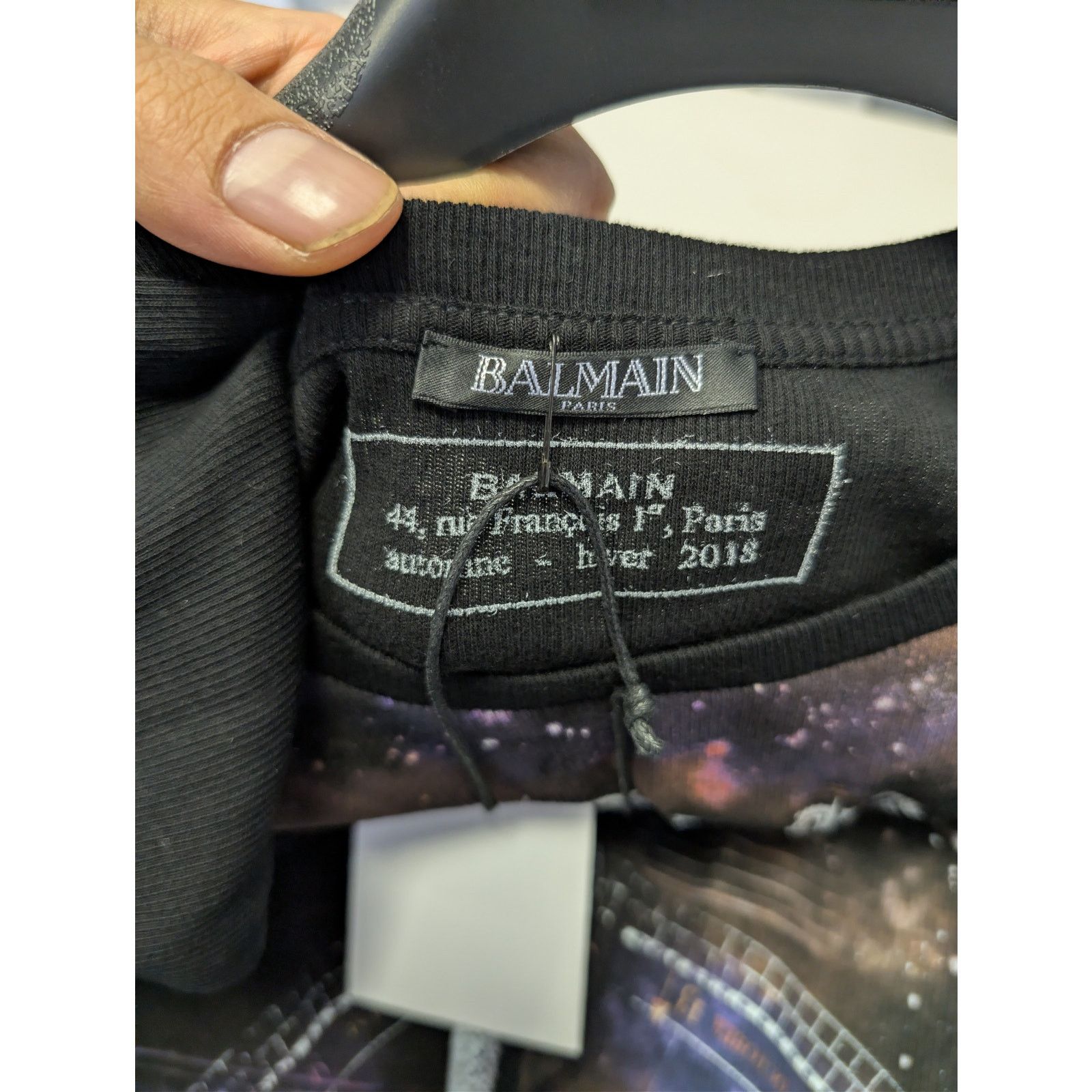 Balmain o1rshd1 Q:2 / Galaxy Ribbed Long Sleeve T-Shirt Black/Multi Size US L / EU 52-54 / 3 - 19 Thumbnail