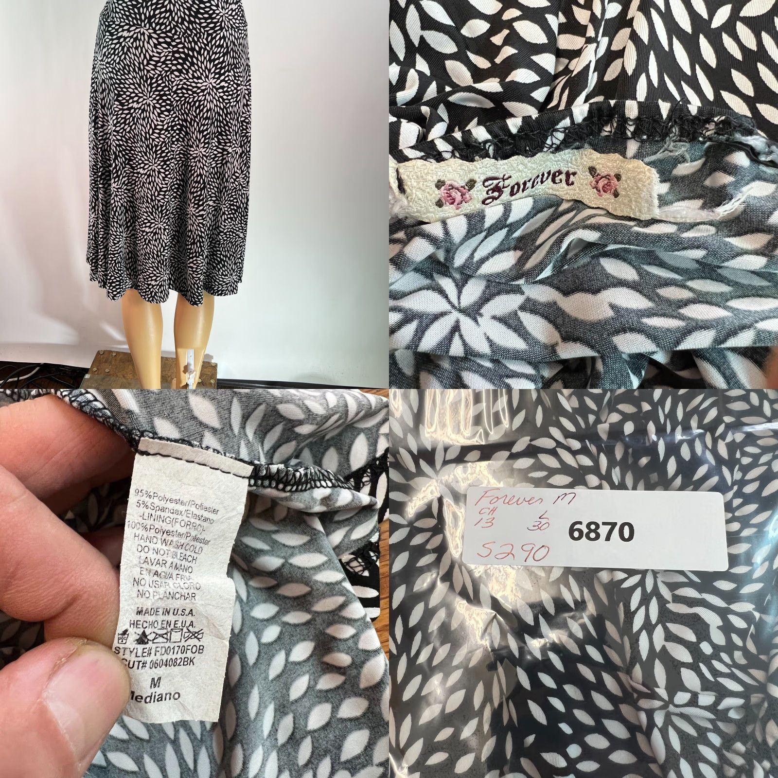 Forever 21 Forever Dress Geometric Halter Sleeveless Black Fit & Flare M Womens Size M / US 6-8 / IT 42-44 - 8 Thumbnail