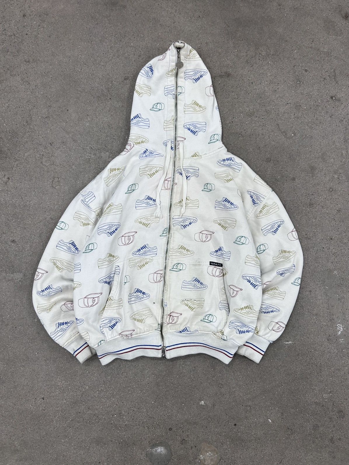 Vintage Vintage y2K Crooked Ink Shark Zip Full Hoodie Size US XL / EU 56 / 4 - 1 Thumbnail
