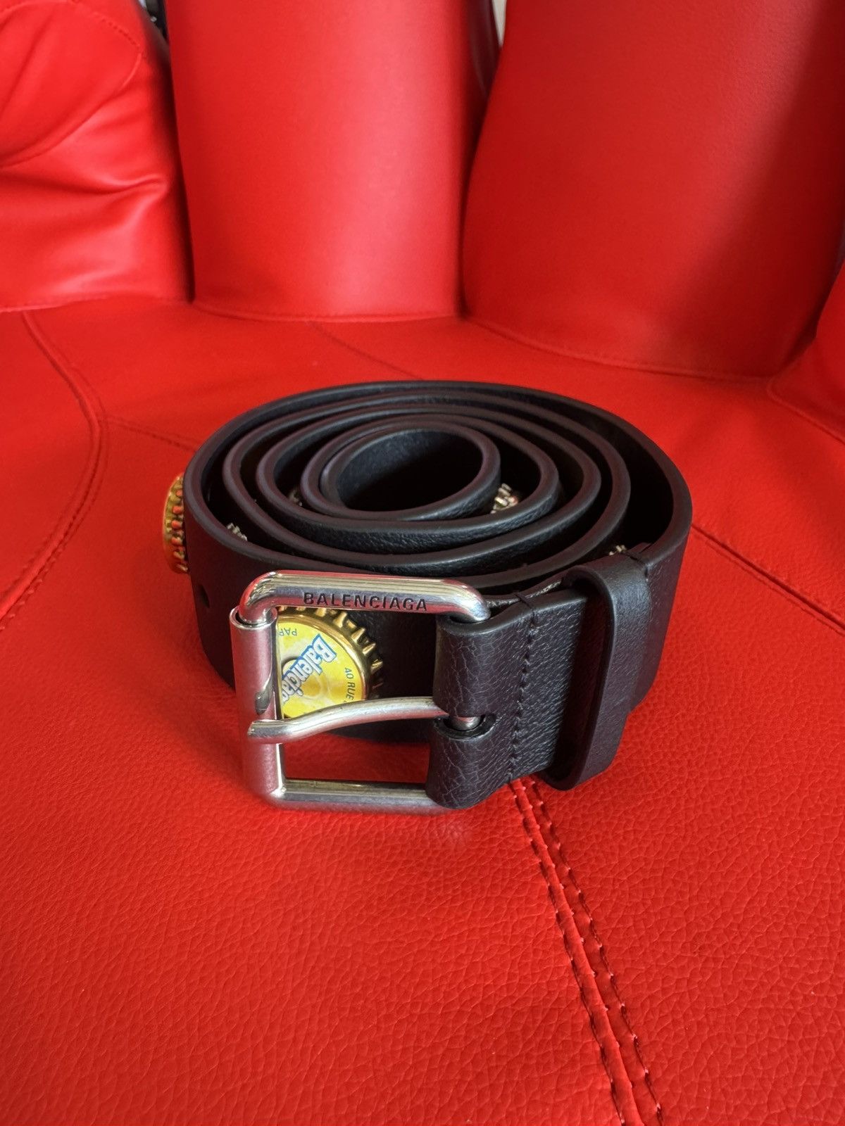 Balenciaga Balenciaga Bottle Cap belt black mens Size ONE SIZE - 2 Thumbnail