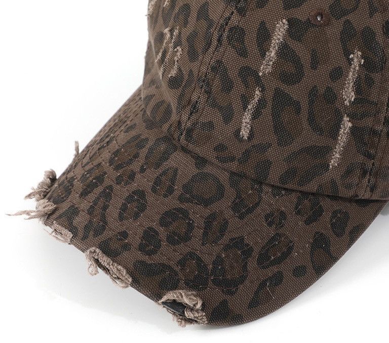 Other Retro punk vintage leopard distressed raw cap hat Size ONE SIZE - 4 Thumbnail