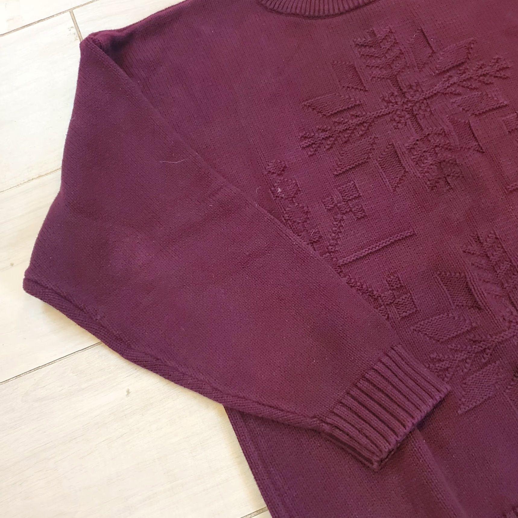 Eddie Bauer VINTAGE Eddie Bauer Sweater Mens 100% Cotton Crew Neck Red Fair Isle Snowflake Knit Pullover All Seasons 90s Classic Ski Size L Size US L / EU 52-54 / 3 - 2 Thumbnail