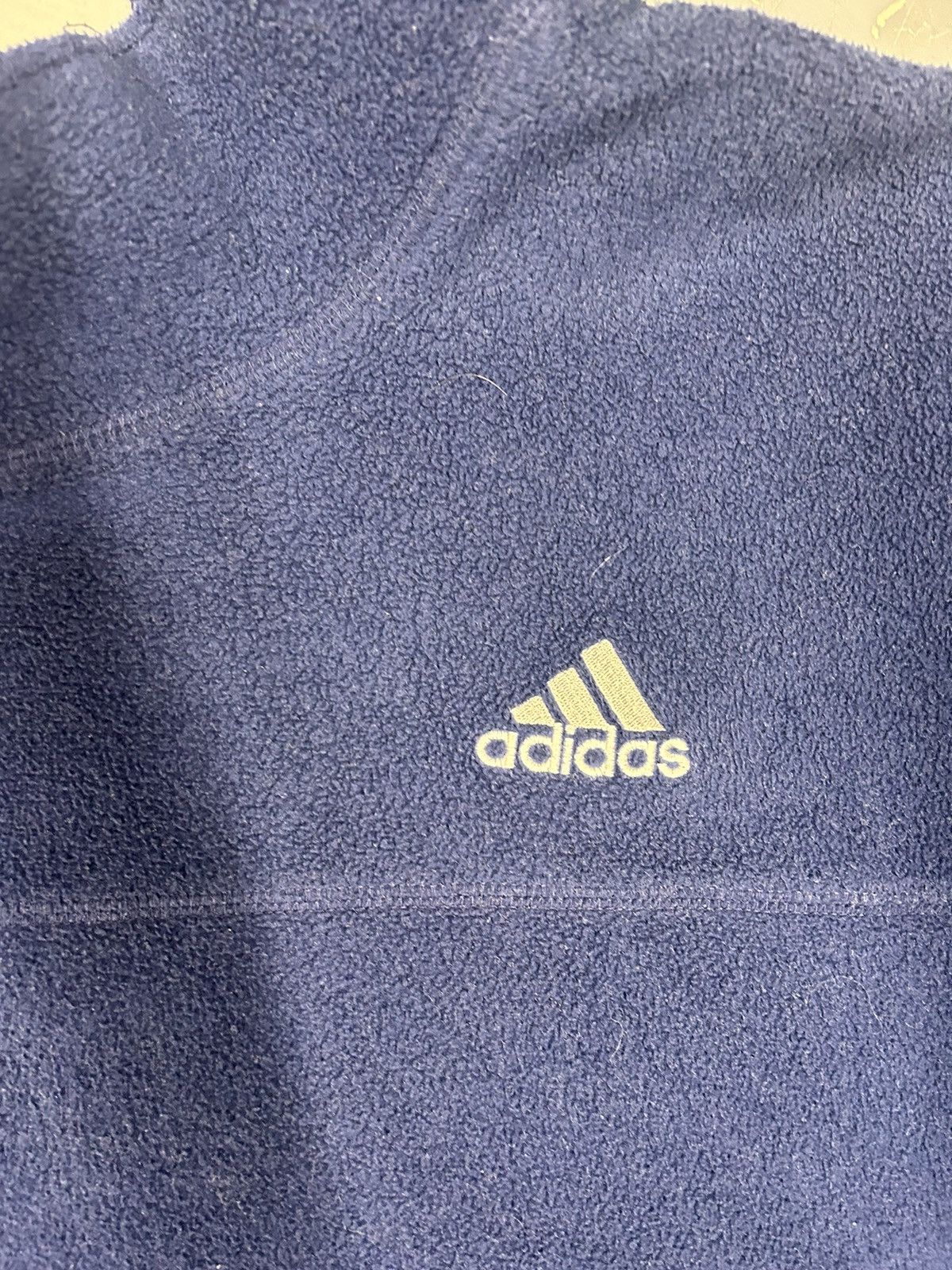 Adidas × Vintage Crazy Vintage Y2K Baggy Navy Adidas Pullover Fleece Sweater Size US L / EU 52-54 / 3 - 2 Thumbnail