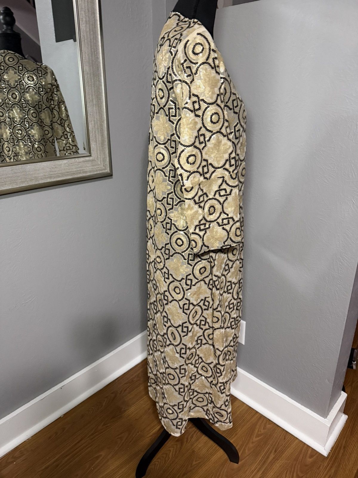 Other VTG Glamorous Geometric Gold & Black Sequin Design Maxi M Size M / US 6-8 / IT 42-44 - 3 Thumbnail