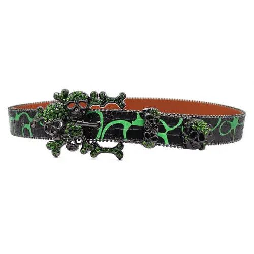 Japanese Brand × Vintage Western Toxic Skull Gothic Rhinestone Belts Size ONE SIZE - 3 Thumbnail
