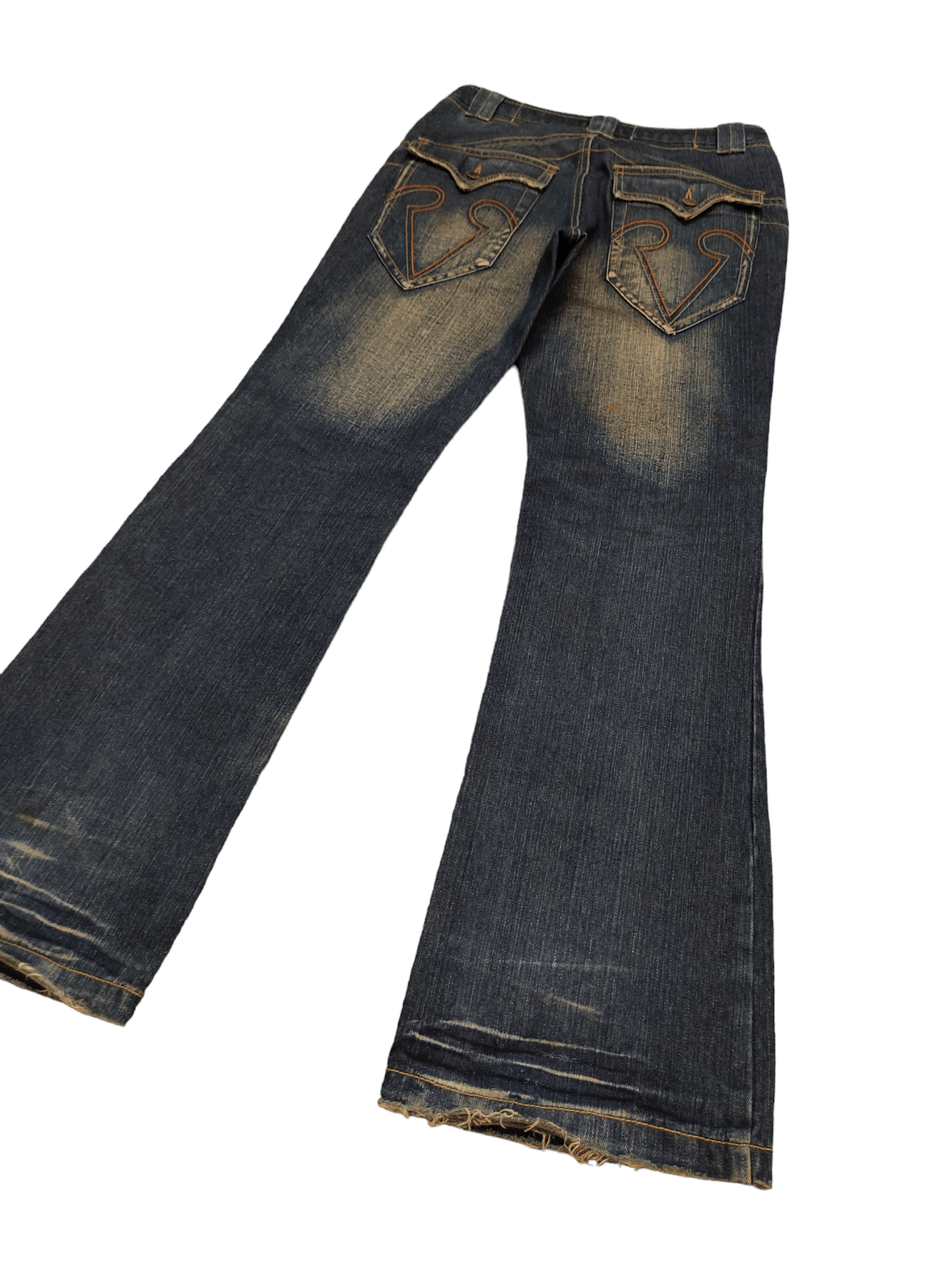 If Six Was Nine Flare Jeans Allout Clawmark Faded Denim Bootcut Y2k Size US 30 / EU 46 - 12 Thumbnail