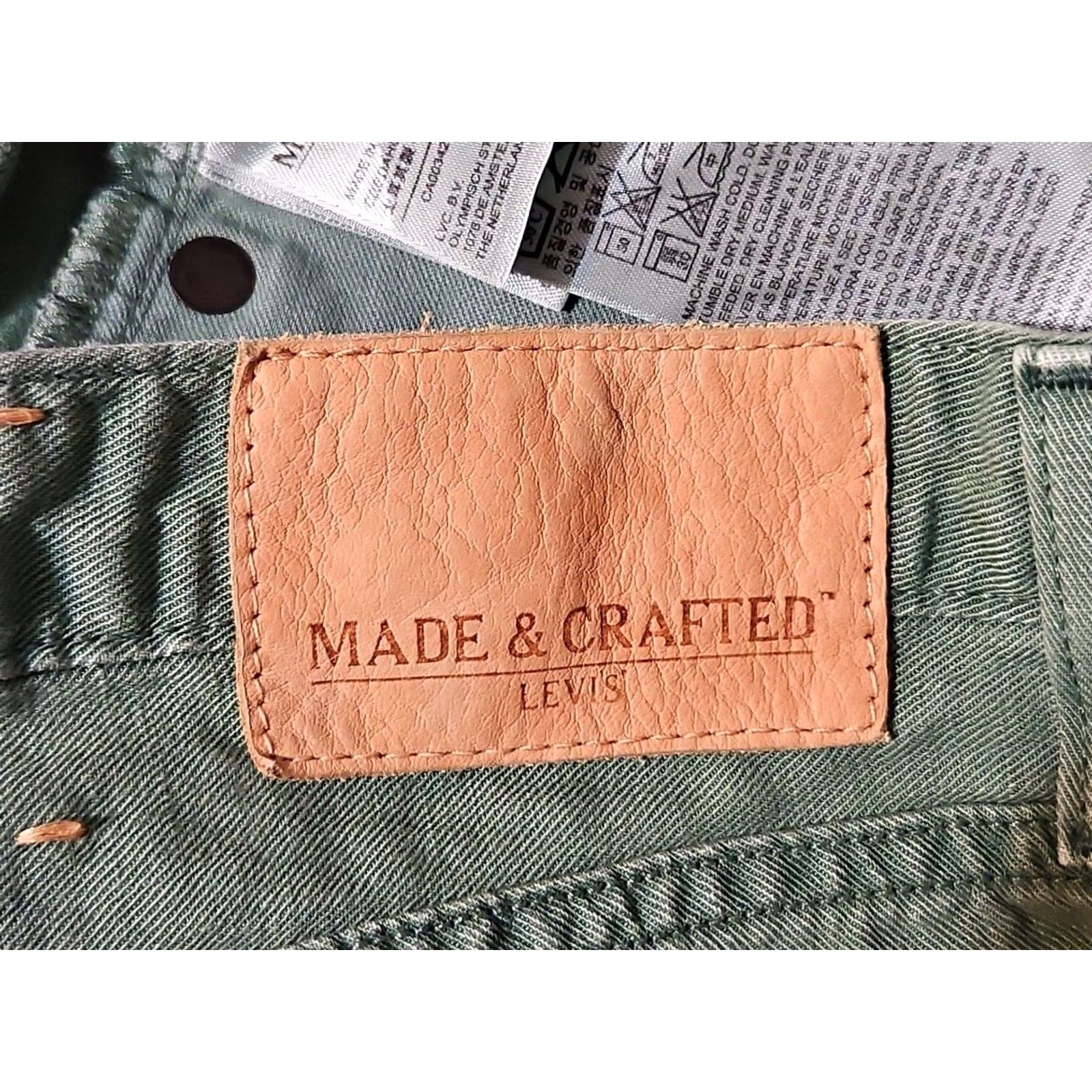 Levi's Levi's Made & Crafted Tack Slim Jeans Green Linen Cotton Blend Size 31 x 34 Size US 31 - 7 Thumbnail