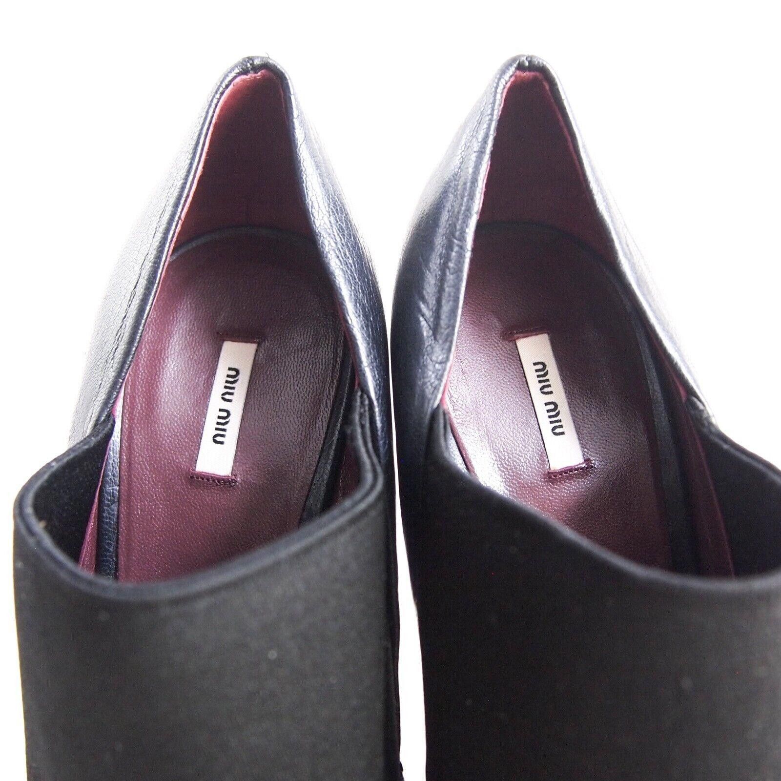 Miu Miu Miu Miu Booties Heels Black Leather Womens US 9 EU 39 Size US 9 / IT 39 - 8 Thumbnail