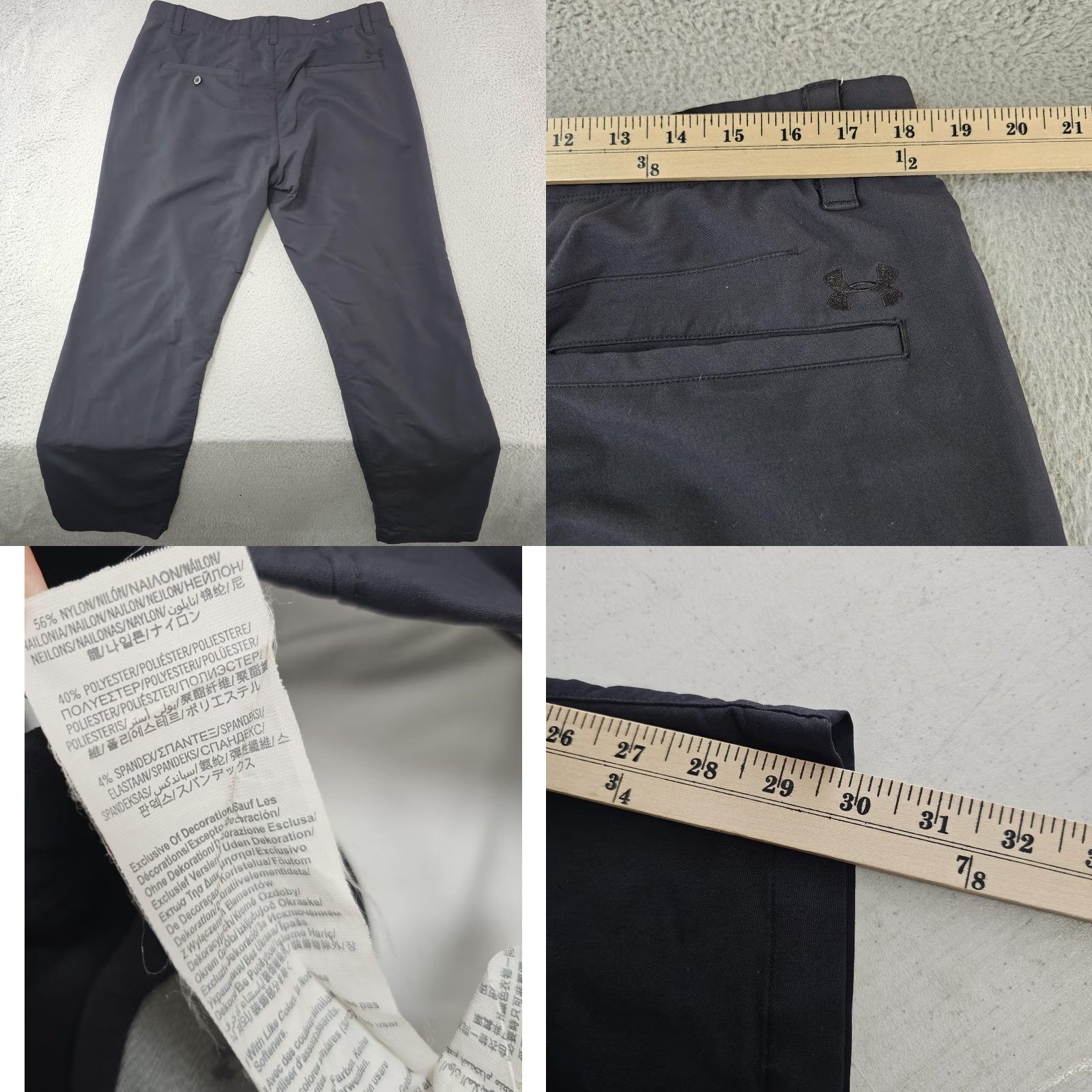 Under Armour Under Armour Pants Mens 38x30 Golf Trousers Athletic Stretch UM8081 Chino Flat Front Pockets Black Size US 38 / EU 54 - 8 Thumbnail