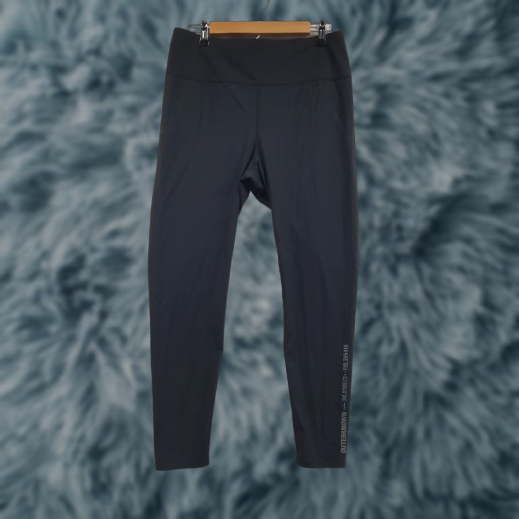Outerknown Outerknown Leggings Women Black XL Tapered Compression Pockets Stretch Active Gym Casual Workwear Size 40" / US 18 - 1 Thumbnail