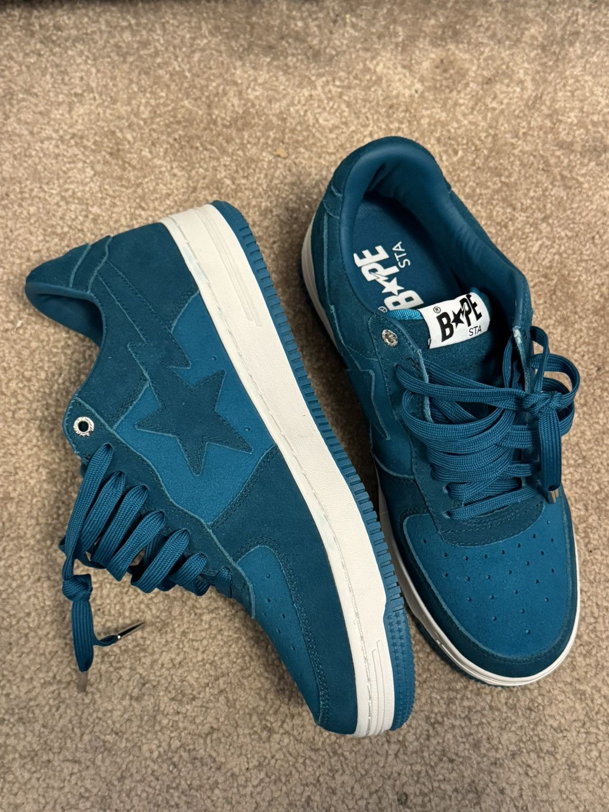 Bape Blue/Green Bapestas Size US 9 / EU 42 - 1 Thumbnail