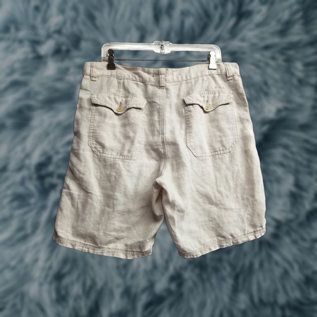John Varvatos John Varvatos Men Shorts Casual Chino Linen 34 Pockets Beige/Khaki USA Mens Size US 34 / EU 50 - 1 Thumbnail