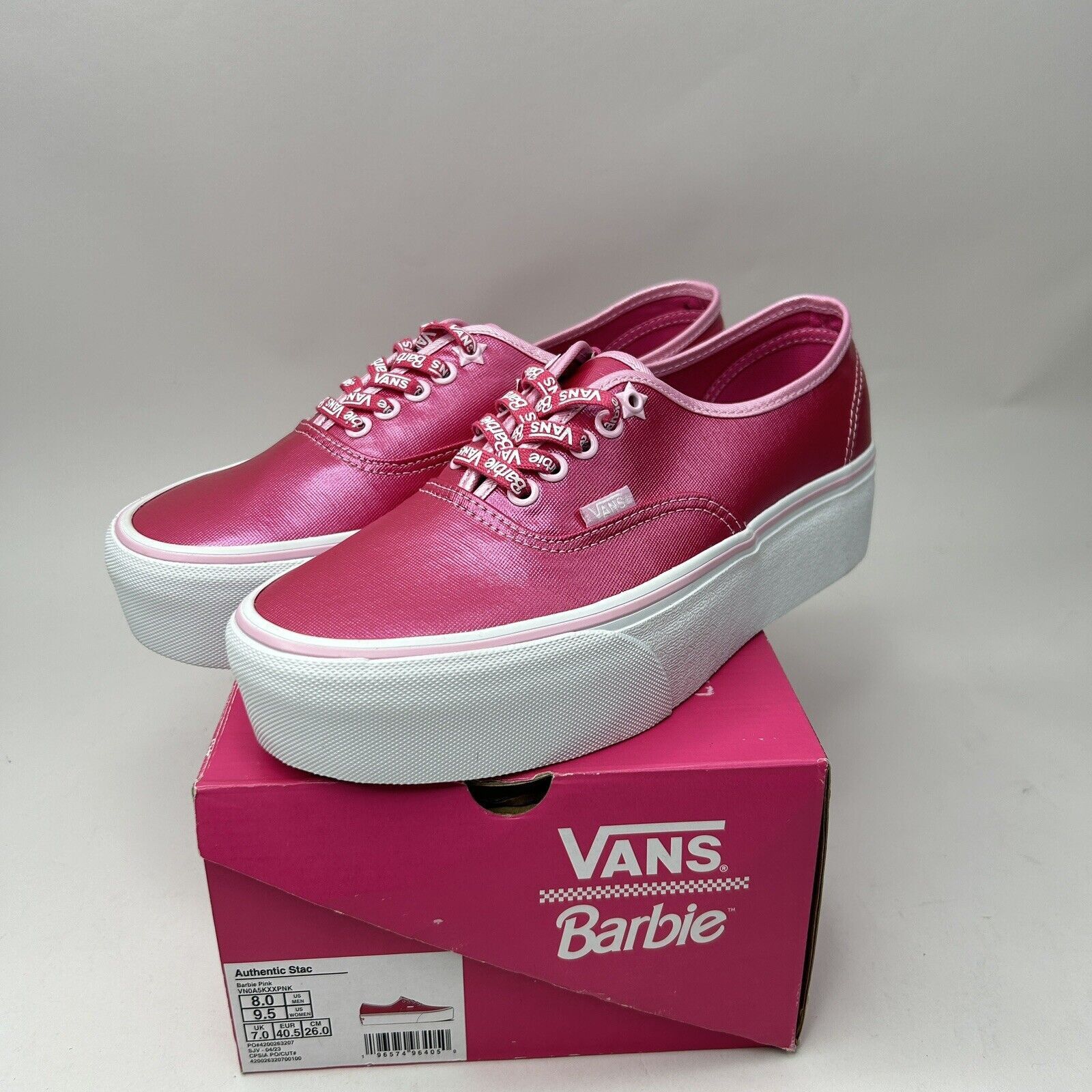 Vans Vans X Barbie Authentic Stac Platform “Hot Pink White” 2023 Size US 9.5 / IT 39.5 - 3 Thumbnail