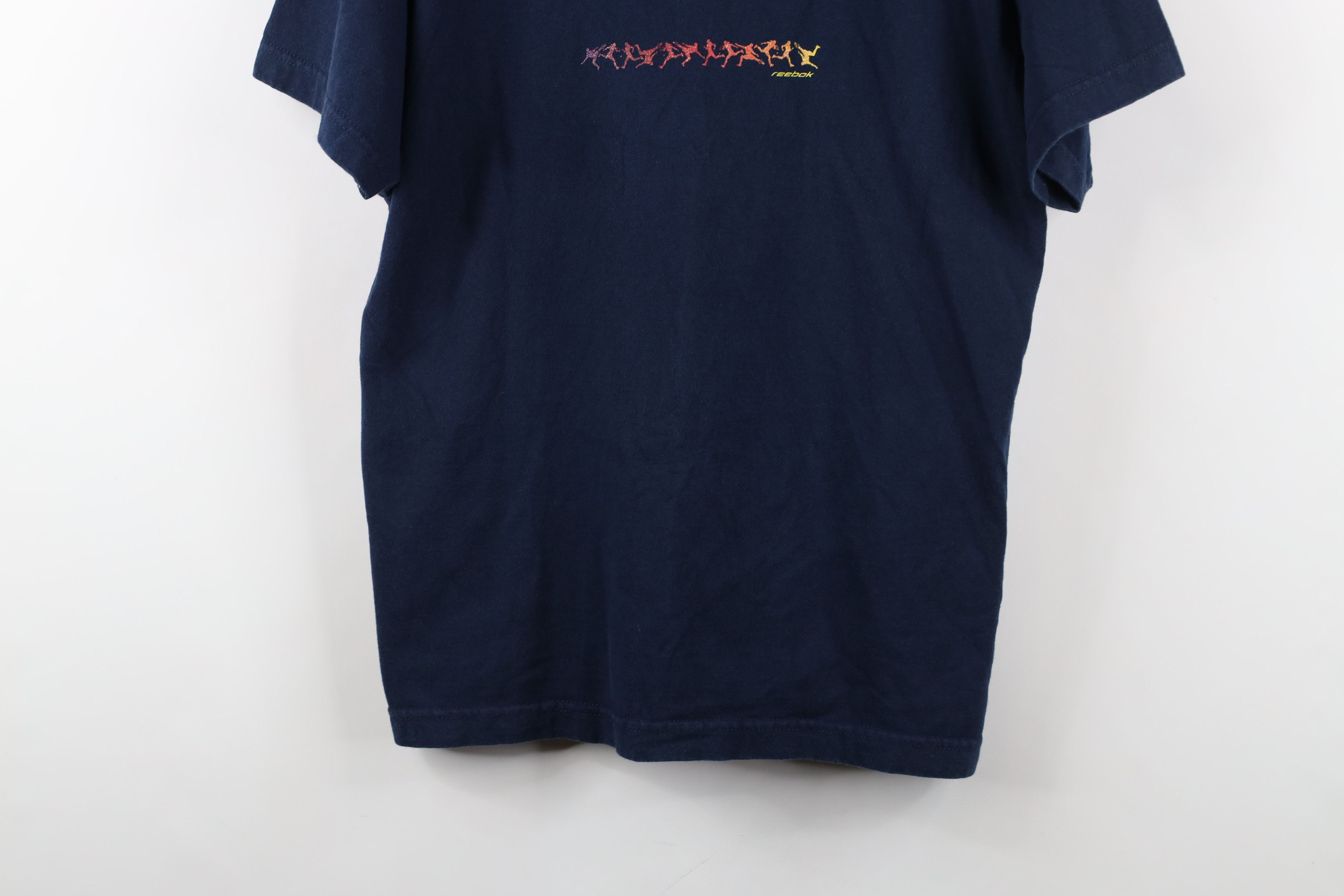 Reebok × Vintage Vintage 90s Reebok Spell Sports Short Sleeve T-Shirt Blue Size L / US 10 / IT 46 - 3 Thumbnail