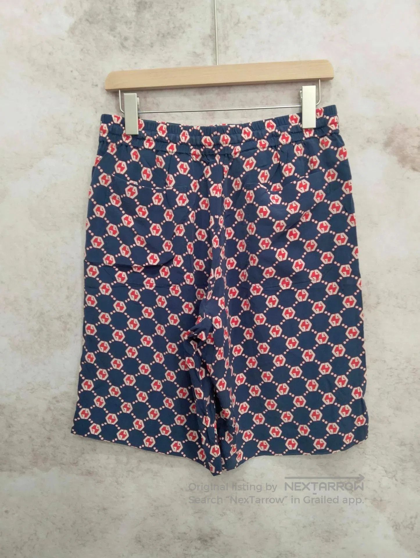Gucci Blue Patterned Drawstring Casual Shorts. Size US 30 / EU 46 - 2 Thumbnail