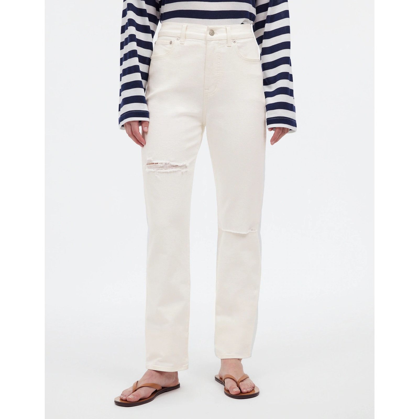 Madewell NWT Madewell The Tall '90s Straight Jean Tile White Size 25T Size 25" / US 0 / IT 36 - 3 Thumbnail