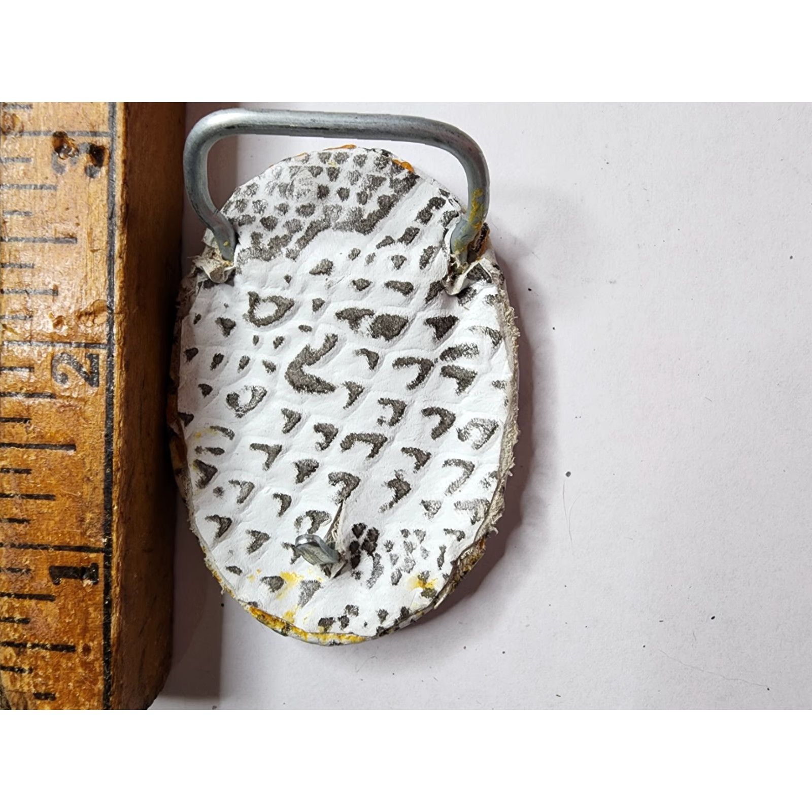Vintage VINTAGE Leather & Snakeskin? Print Wrapped Belt Buckle black And White Belt Buckle Leather Snakeskin Vintage Rockabilly Mens Women? Size ONE SIZE - 3 Thumbnail