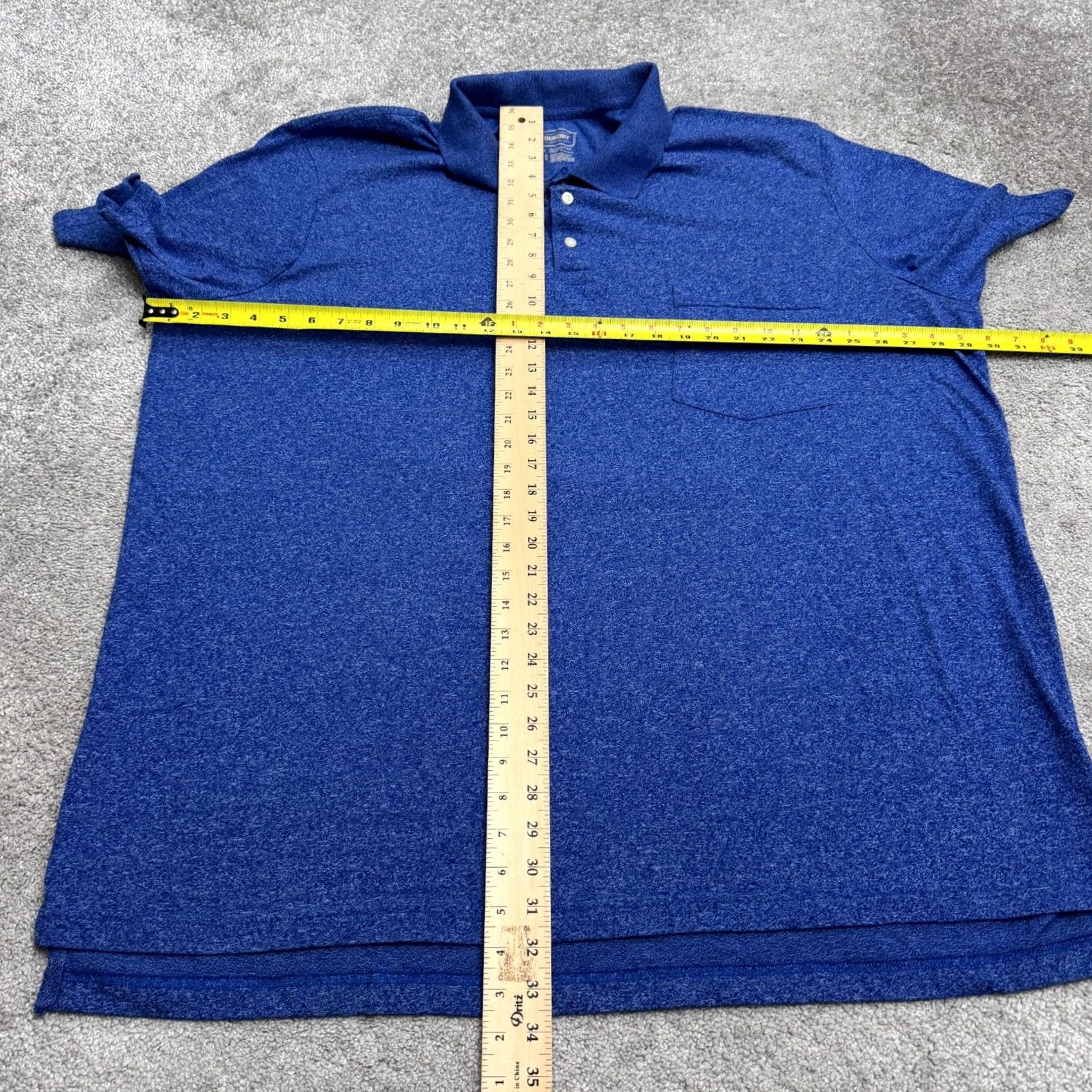 Vintage The Foundry Polo Shirt Men 3XL Heather Blue Short Sleeve Pocket Casual Size US XXL / EU 58 / 5 - 5 Thumbnail