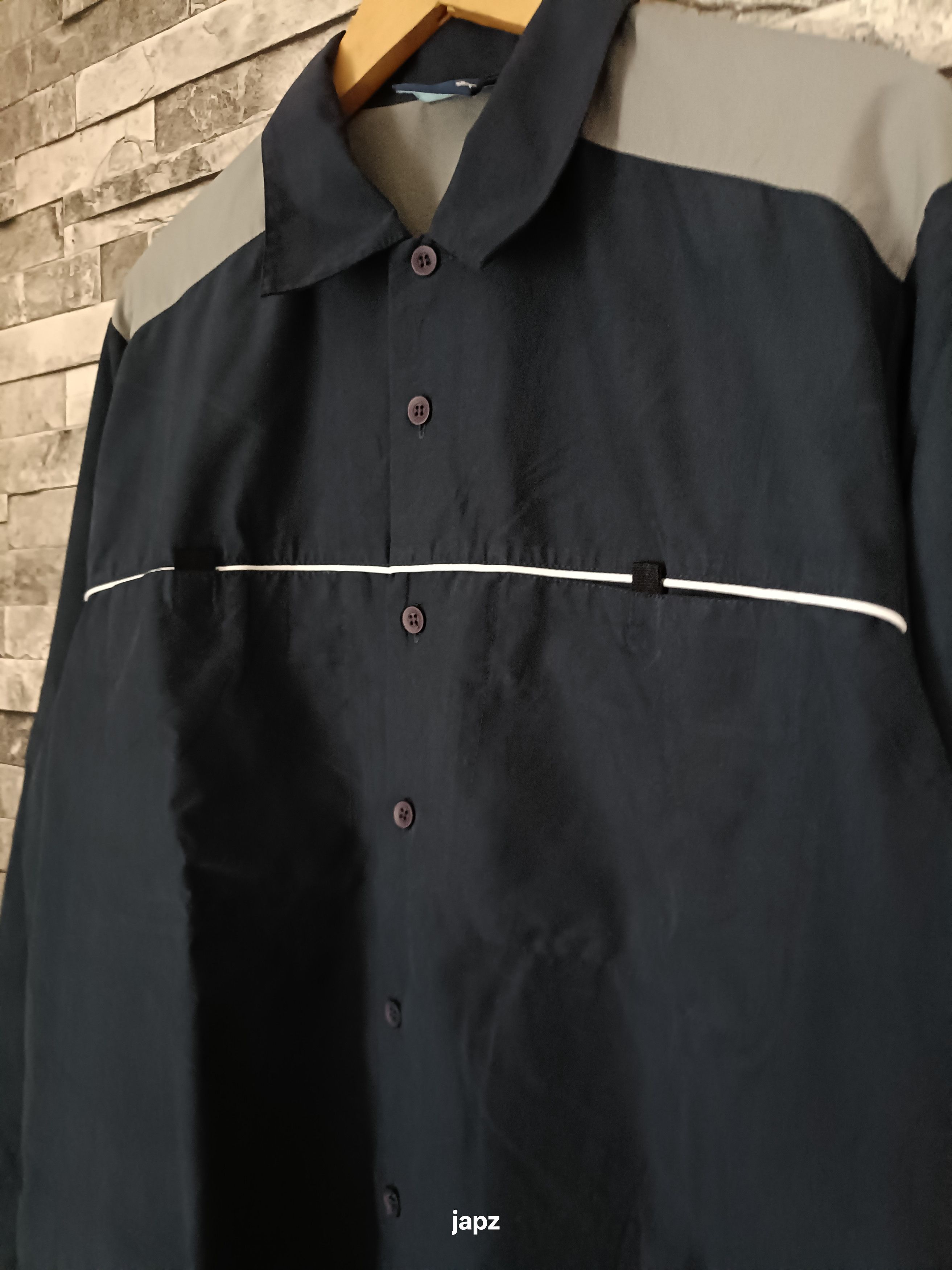 Hypebeast × Vintage Vintage fishbone two tone shirt detachable sleeves Size US L / EU 52-54 / 3 - 9 Thumbnail