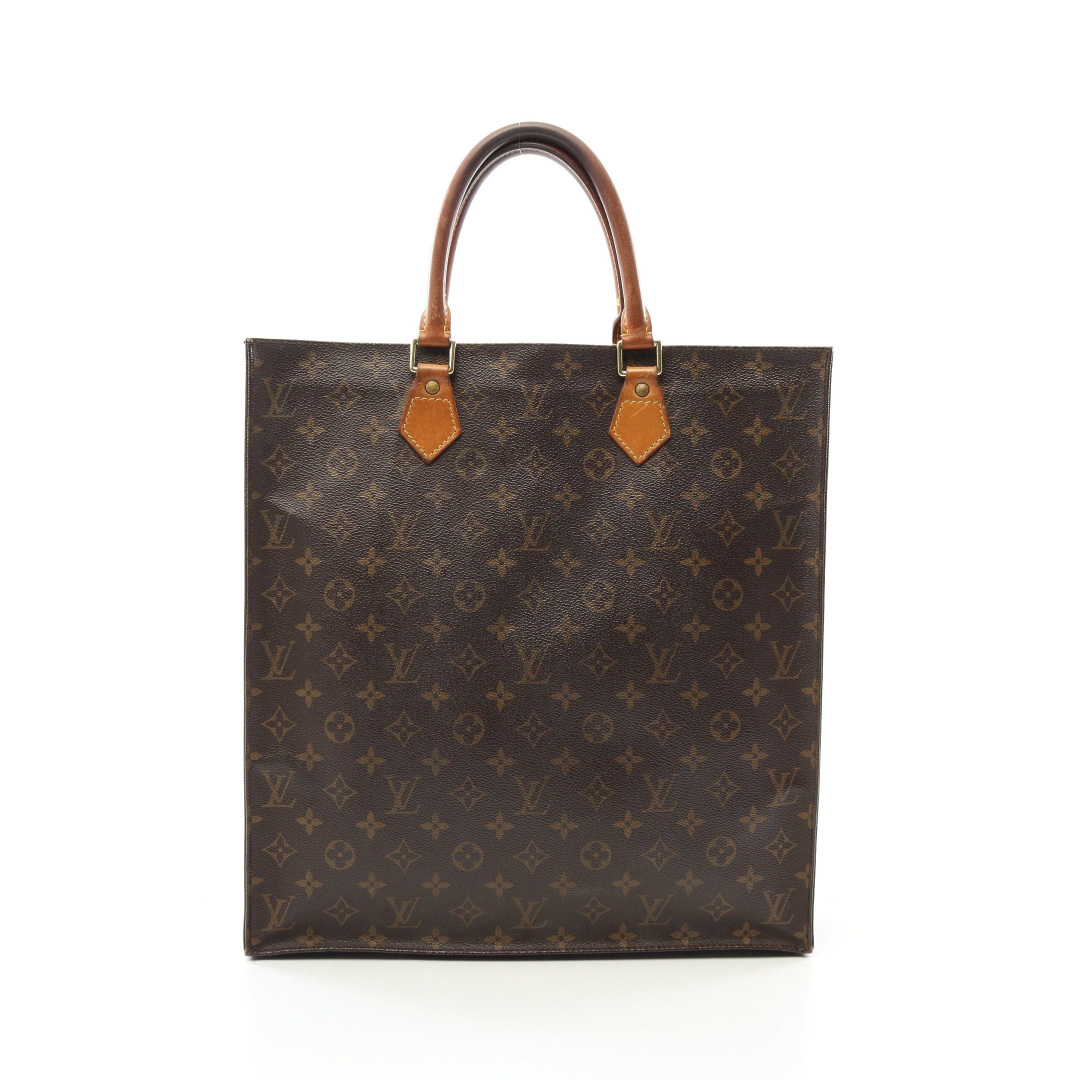 Louis Vuitton Louis Vuitton Sac Plat Monogram Handbag Tote Bag Leather Brown Size ONE SIZE - 1 Thumbnail
