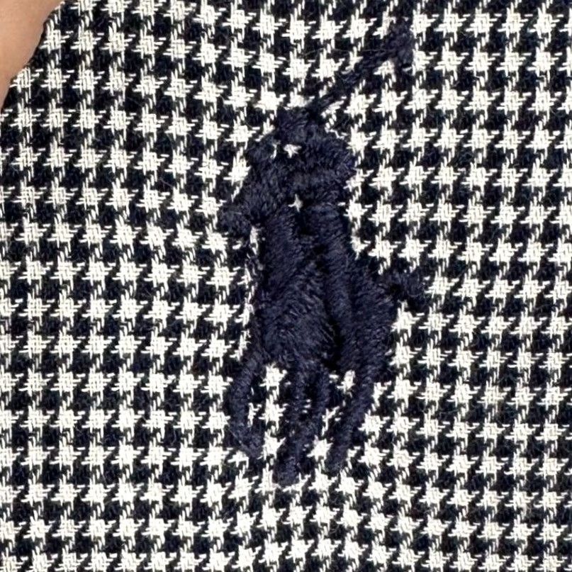 Ralph Lauren Ralph Lauren Shirt Mens Large Navy White Blake Button-Down Houndstooth Pony EUC Size US L / EU 52-54 / 3 - 5 Thumbnail
