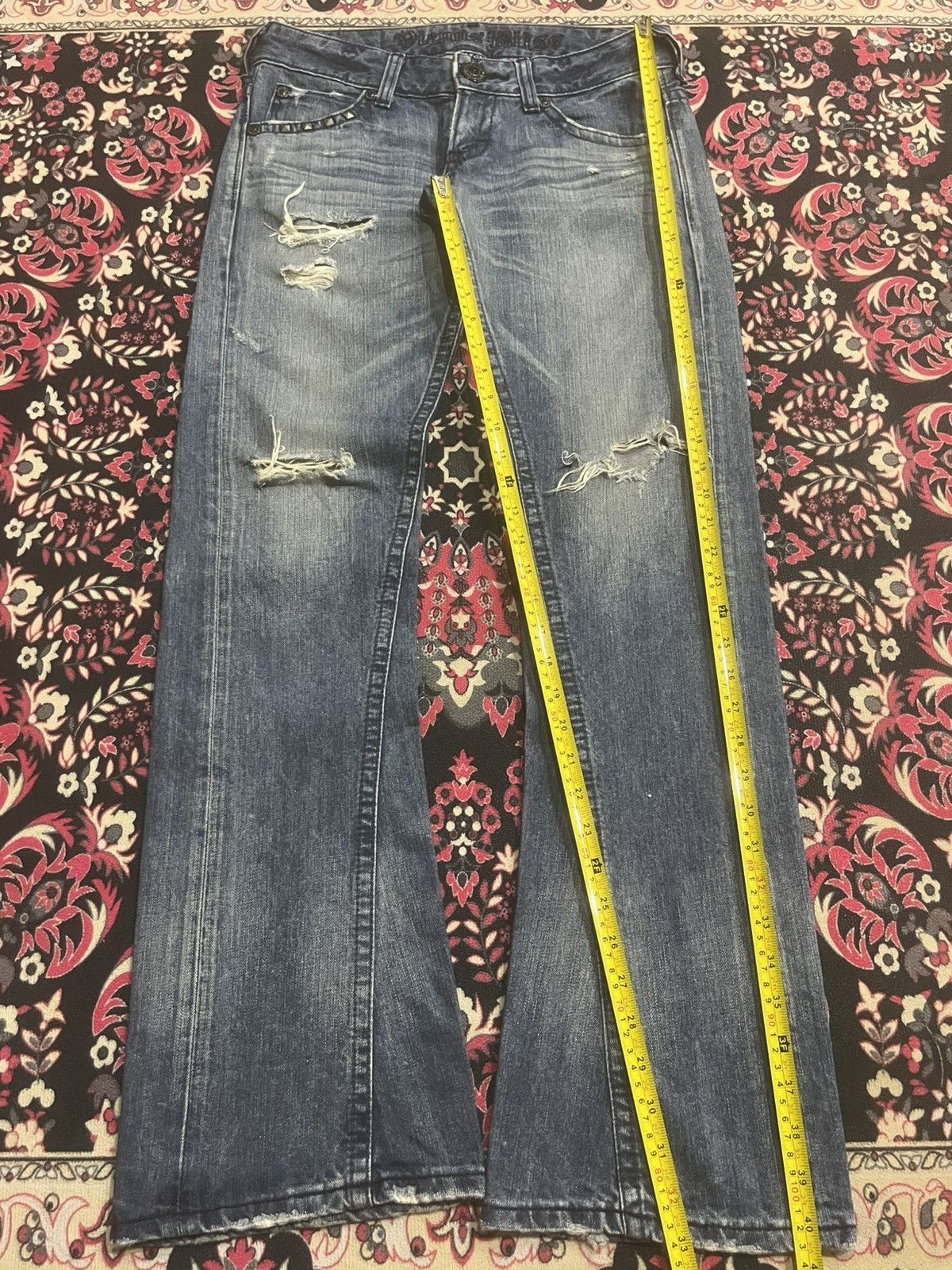 If Six Was Nine Japanese Brand Venus Fragment Design Studded Rip Flare Jeans Size 30" / US 8 / IT 44 - 12 Thumbnail
