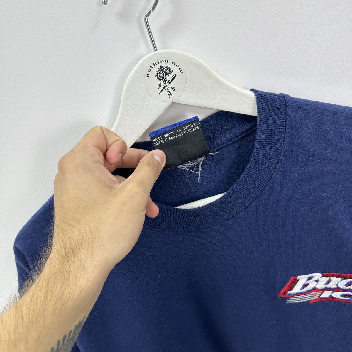 Vintage Vintage 90s Bud Ice Embroidered logo promo tee beer USA hype Size US XL / EU 56 / 4 - 6 Thumbnail