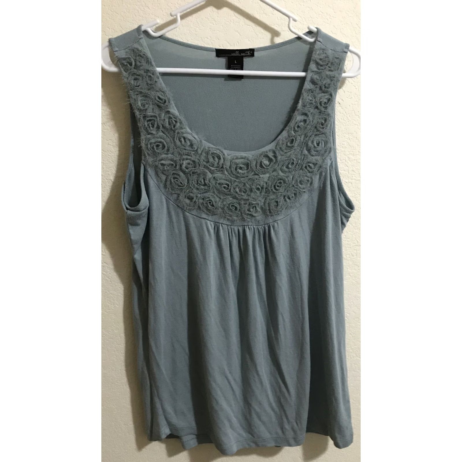 Willi Smith Willi Smith Knit Top Sleeveless Light Blue Regular L Women Round Neck Stretch B744 Size L / US 10 / IT 46 - 2 Thumbnail