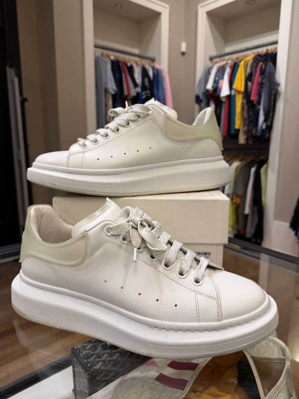 Alexander McQueen Alexander McQueen Oversized Sneaker -White/Opal Heel Size US 11 / EU 44 - 3 Thumbnail