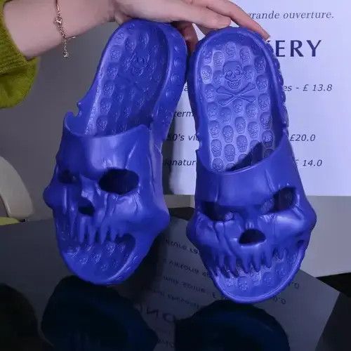 Designer Skull Monster Slippers. Size US 10 / EU 43 - 2 Thumbnail