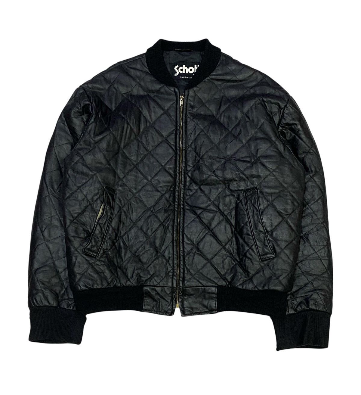 Schott Vintage 90s Schott NYC Leather Aviator Bomber Jacket Size US L / EU 52-54 / 3 - 1 Thumbnail