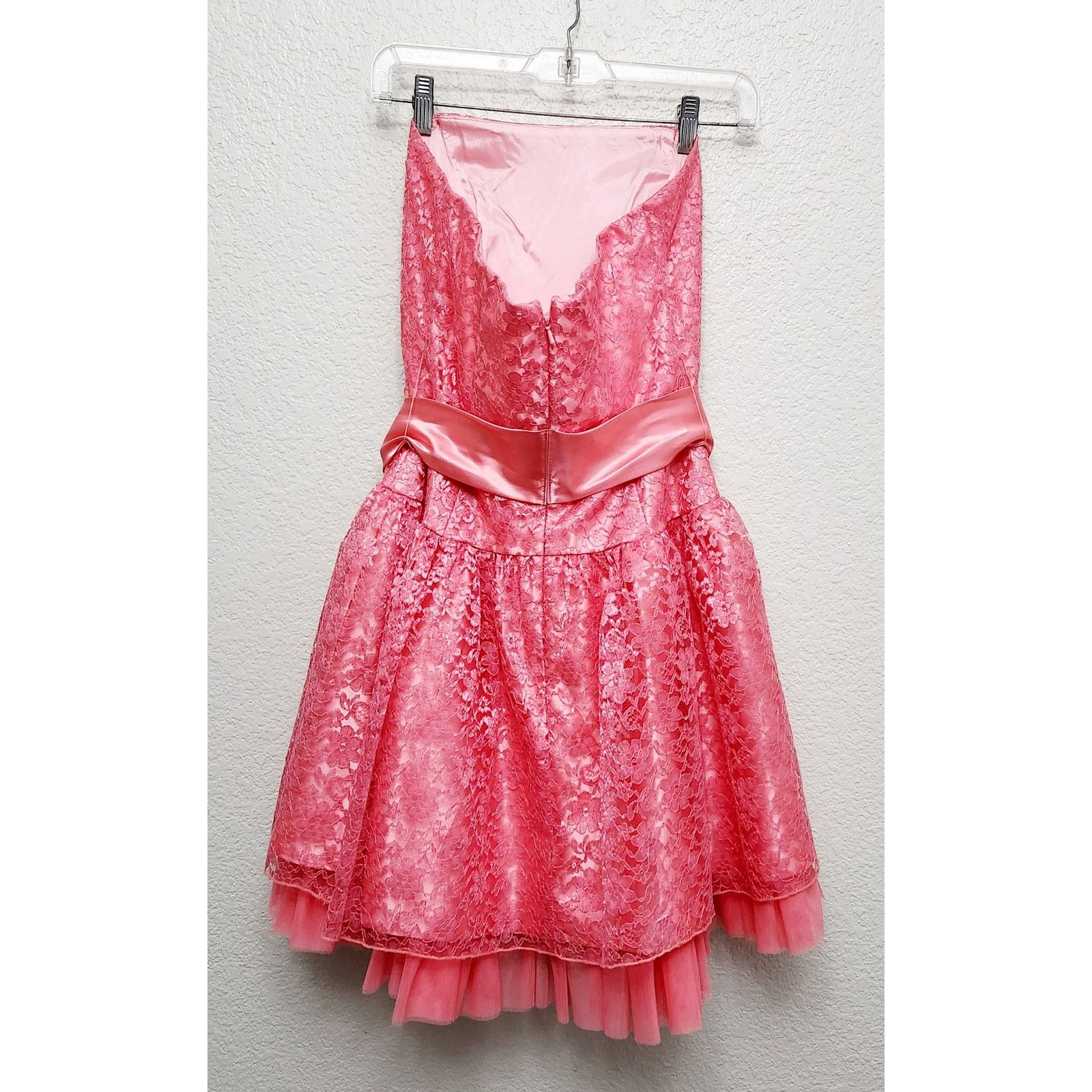 Other Jessica McClintock Orange Floral Lace Overlay Mini Dress 8 Size M / US 6-8 / IT 42-44 - 3 Thumbnail