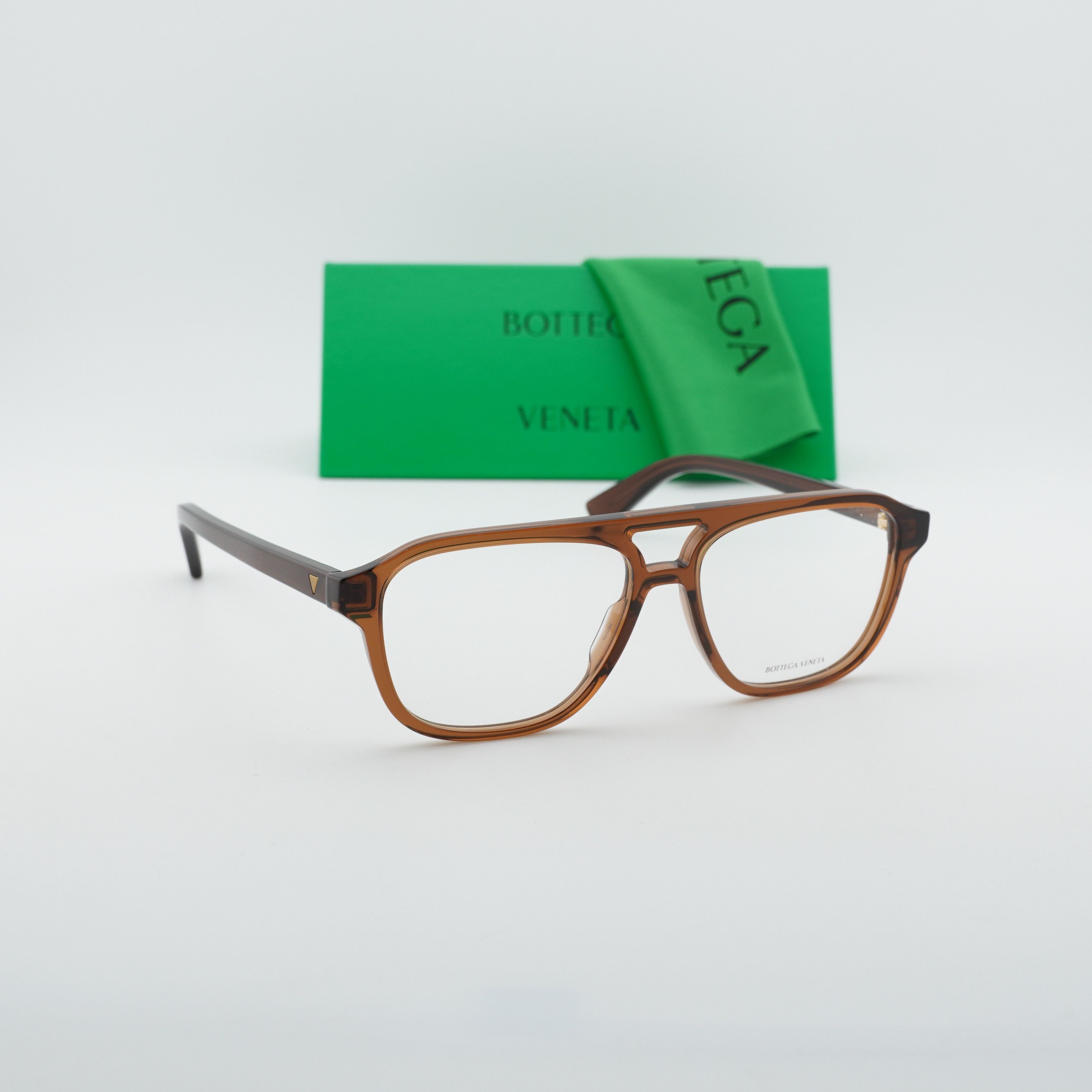 Bottega Veneta Bottega Veneta BV1294O 005 Unisex Eyeglasses Brown 56mm Size ONE SIZE - 11 Thumbnail