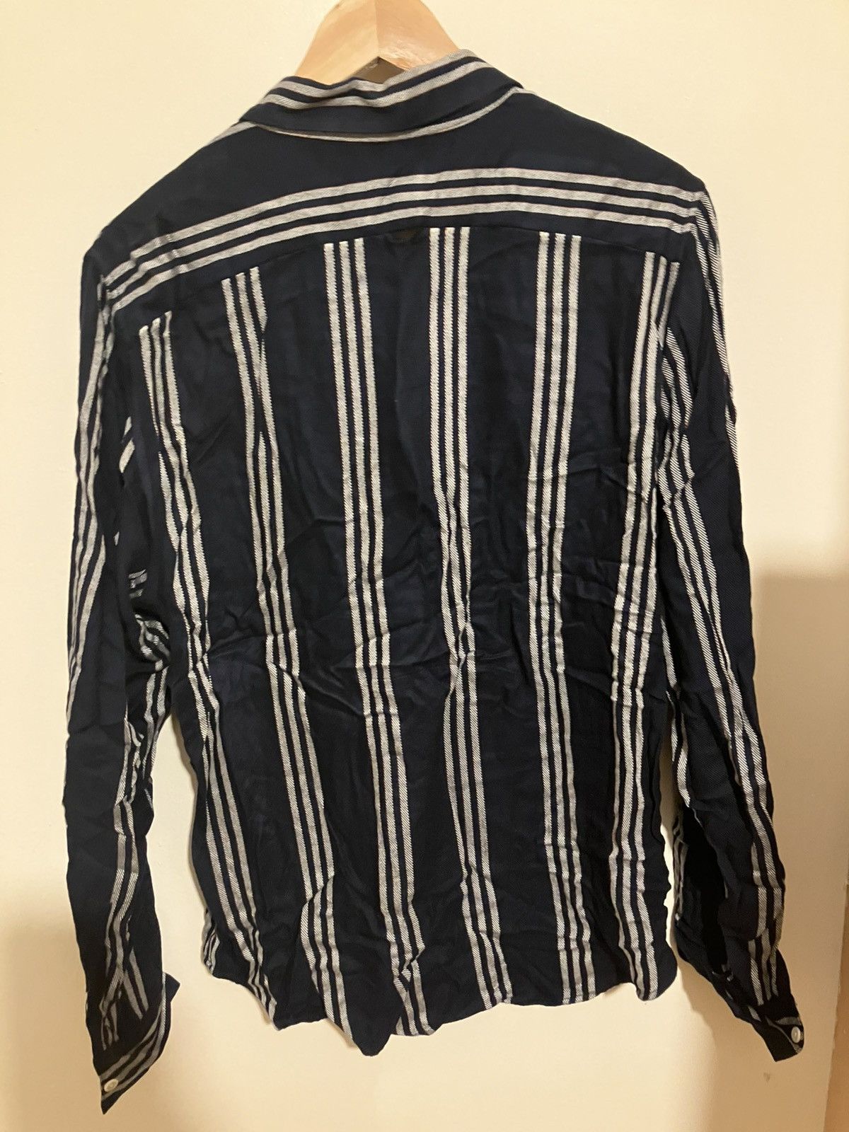 Sandro Viscose striped navy shirt Size US L / EU 52-54 / 3 - 4 Thumbnail