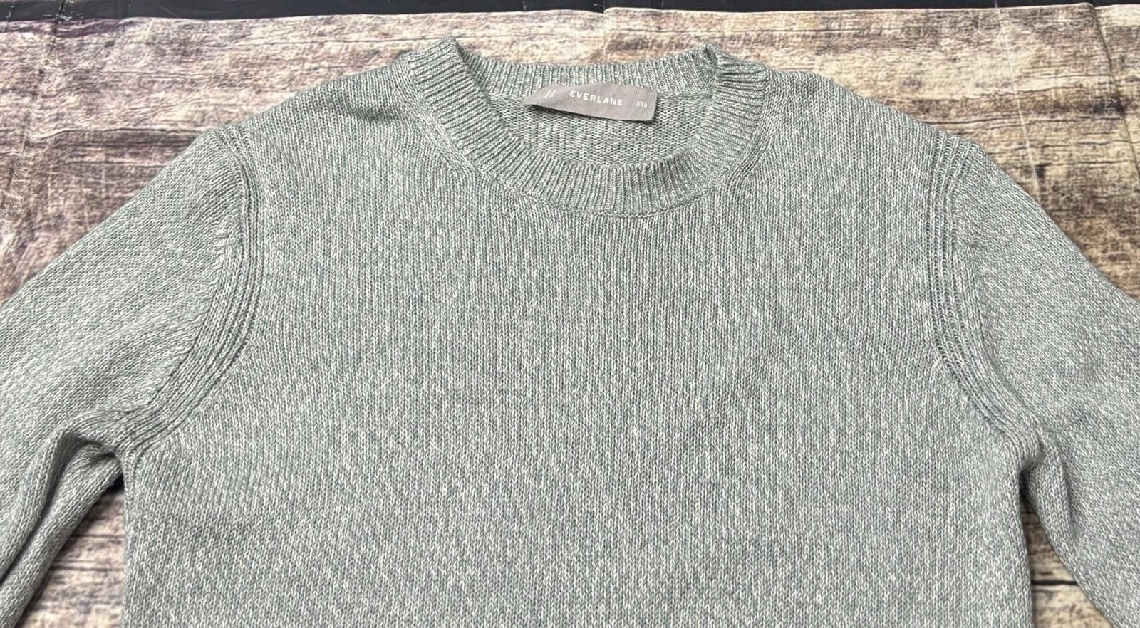 Everlane Everlane Sweater Womens 2XS Cotton Crew Neck Knit Green Size XXS / US 00 / IT 34 - 4 Thumbnail