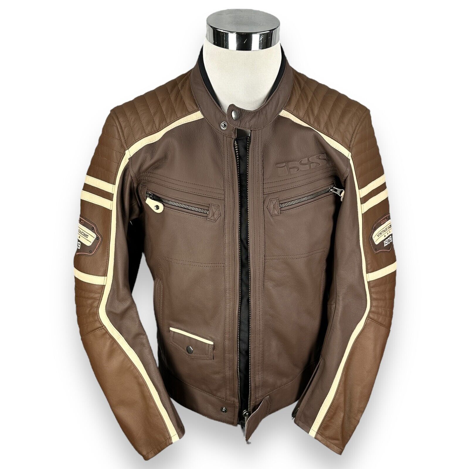 iXS Curtis Motorcycle Jacket 44 Brown Leather Moto Biker New