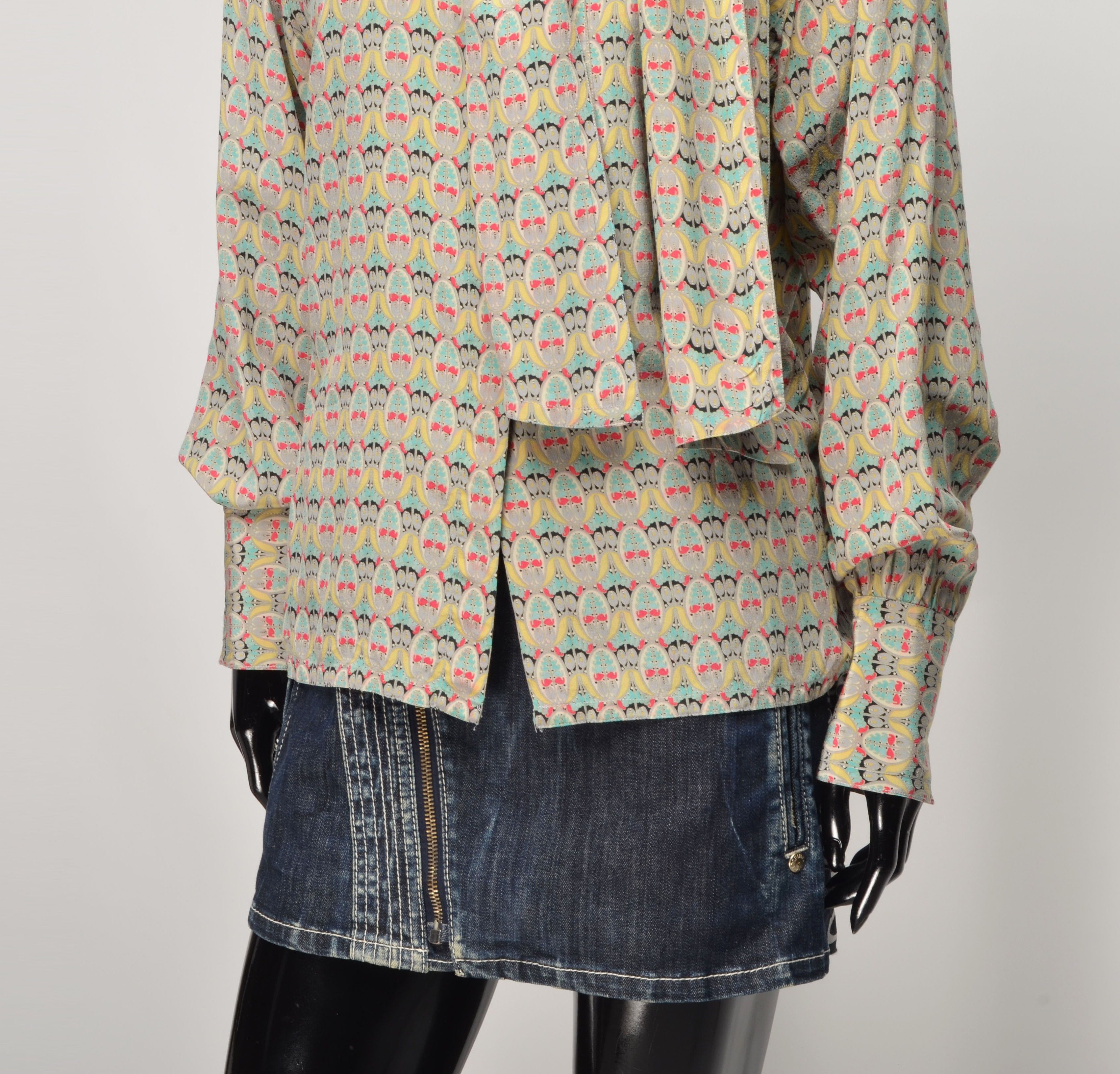 Akris AKRIS Vintage 80's Silk Tie Neck Pussy Bow Blouse Size S / US 4 / IT 40 - 3 Thumbnail