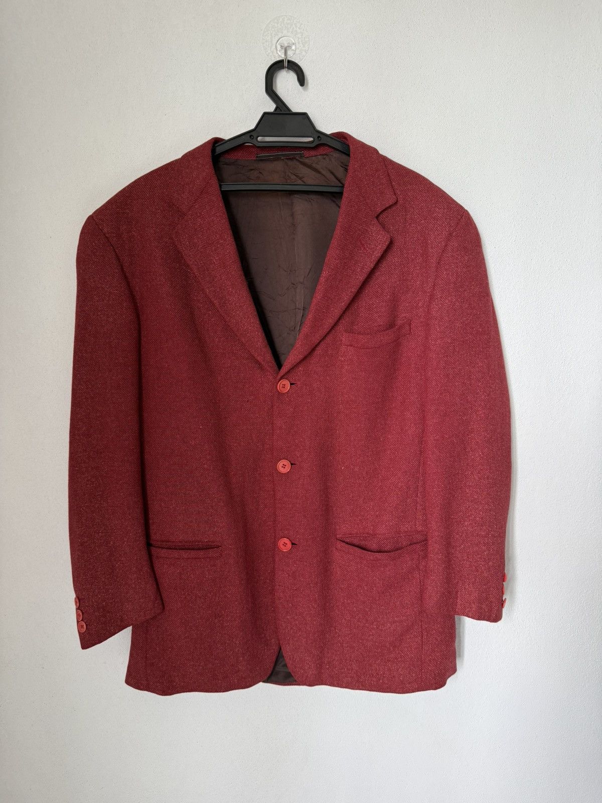 Versace Vintage Versace Blazer in Red Timeless Milanese Elegance Size US M / EU 48-50 / 2 - 1 Thumbnail