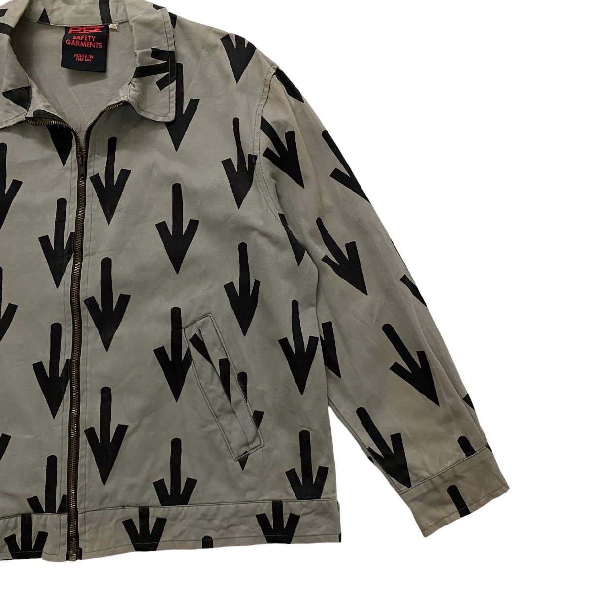 Vintage ⚡️POSE Safety Garment arrow design zipper jacket Size US M / EU 48-50 / 2 - 4 Thumbnail